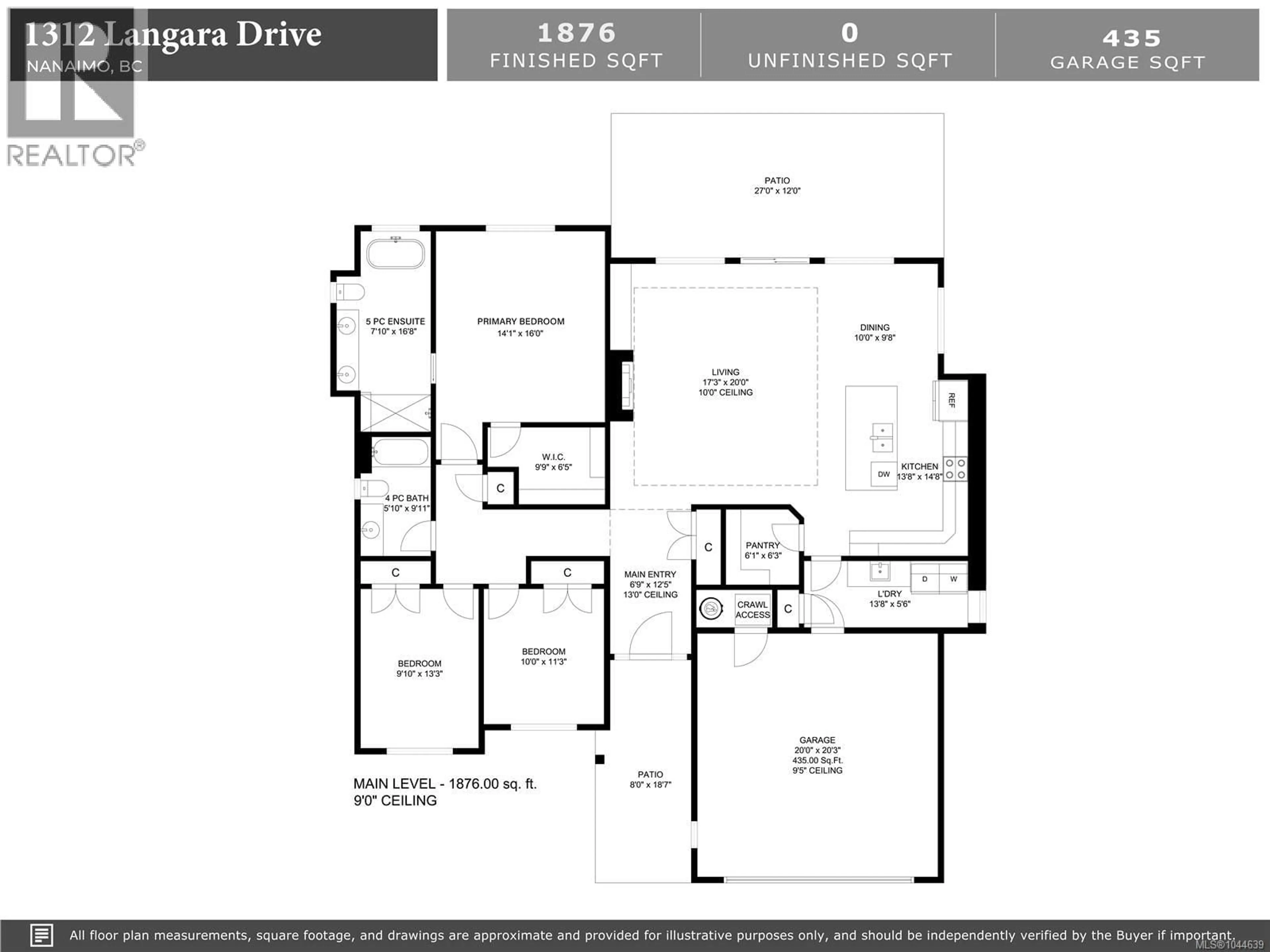 Floor plan for 1312 LANGARA DRIVE, Nanaimo British Columbia V9R6A8