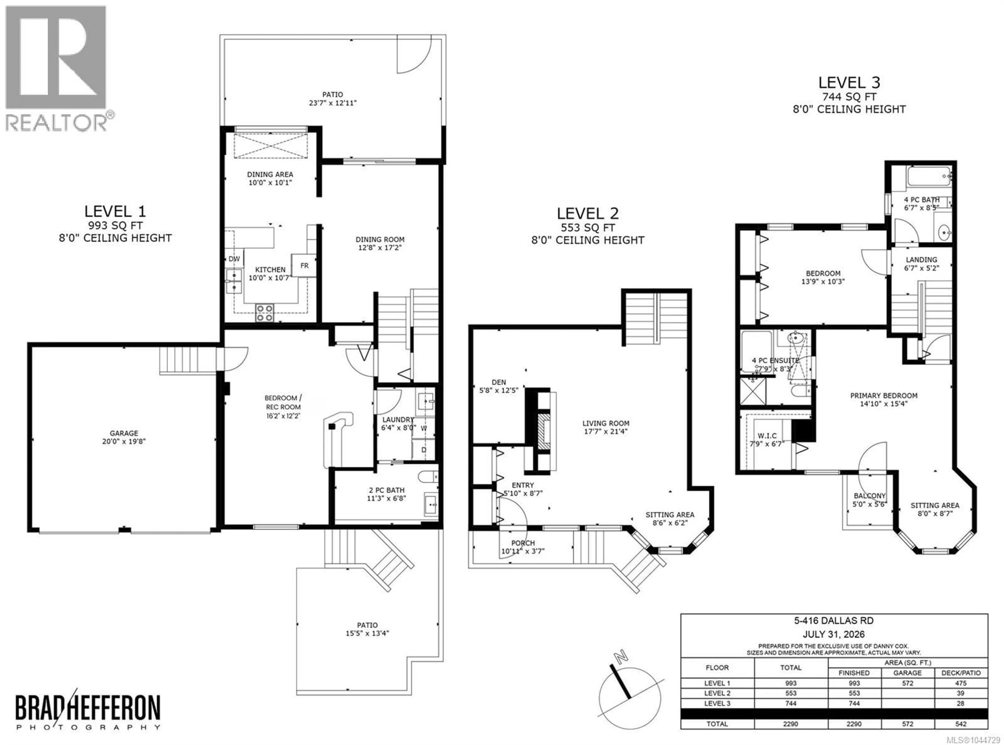 Floor plan for 5 - 416 DALLAS ROAD, Victoria British Columbia V8V1A9