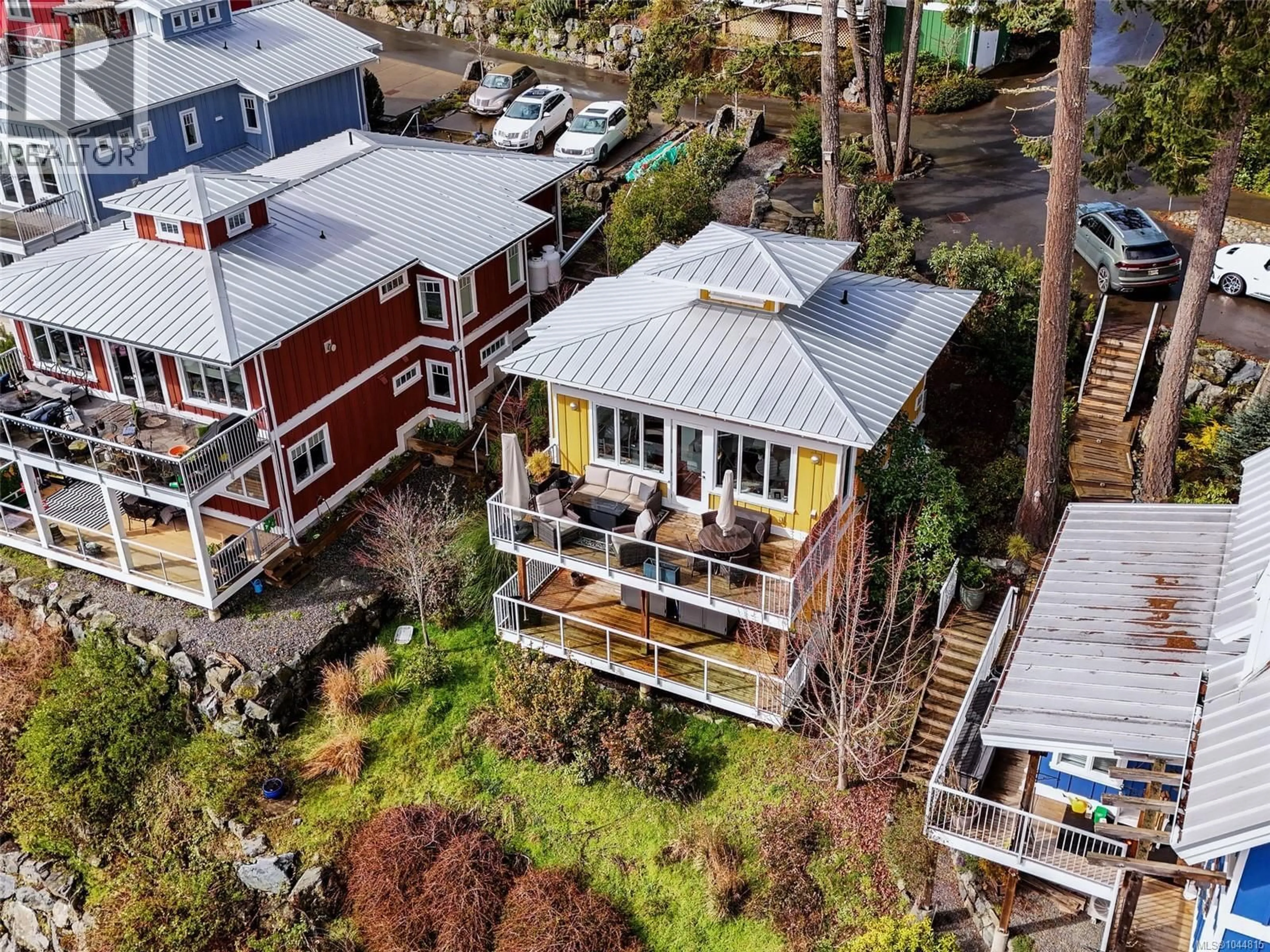 A pic from outside/outdoor area/front of a property/back of a property/a pic from drone, city buildings view from balcony for 125 HILLTOP CRESCENT, Sooke British Columbia V9Z1N6