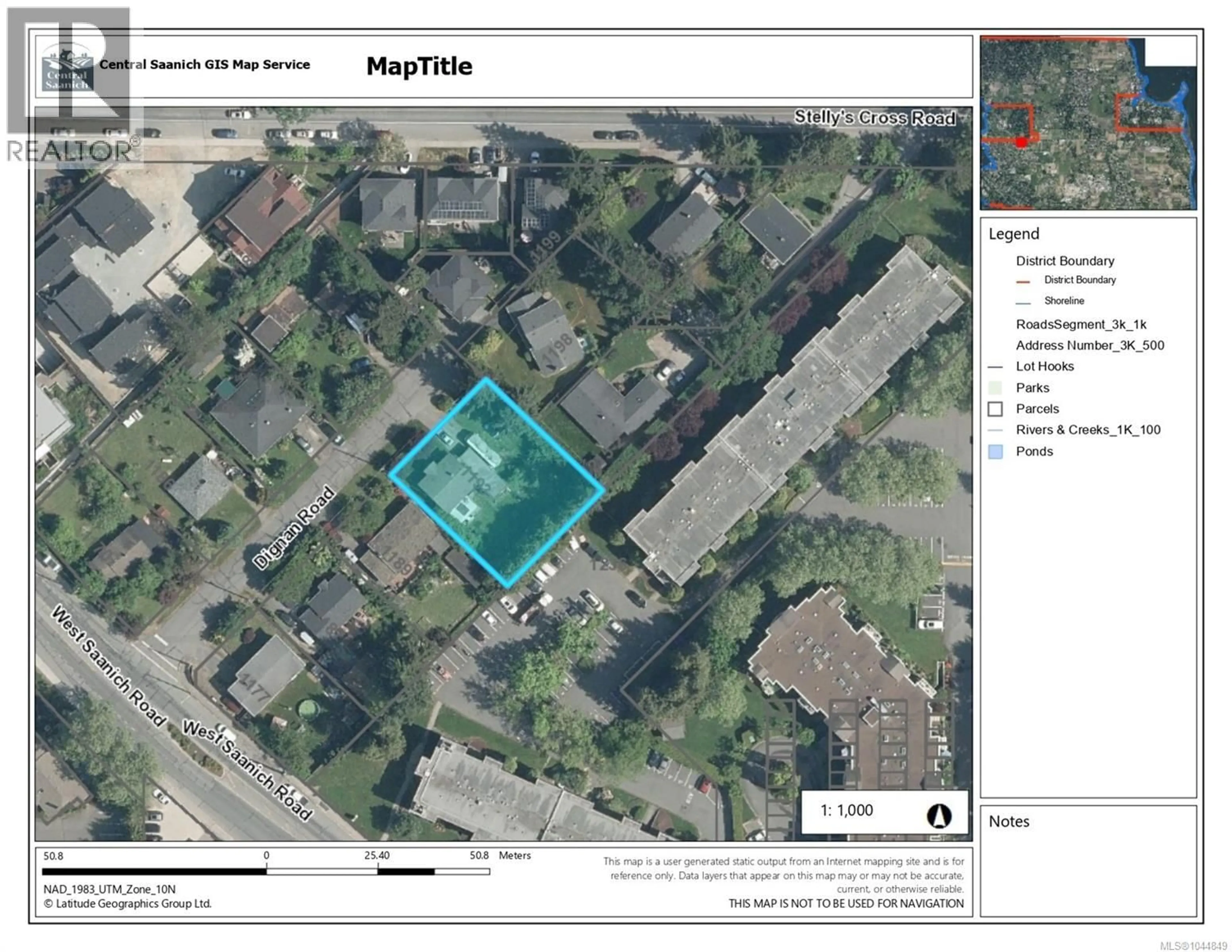 Picture of a map for 1193 DIGNAN ROAD, Central Saanich British Columbia V8M1H4