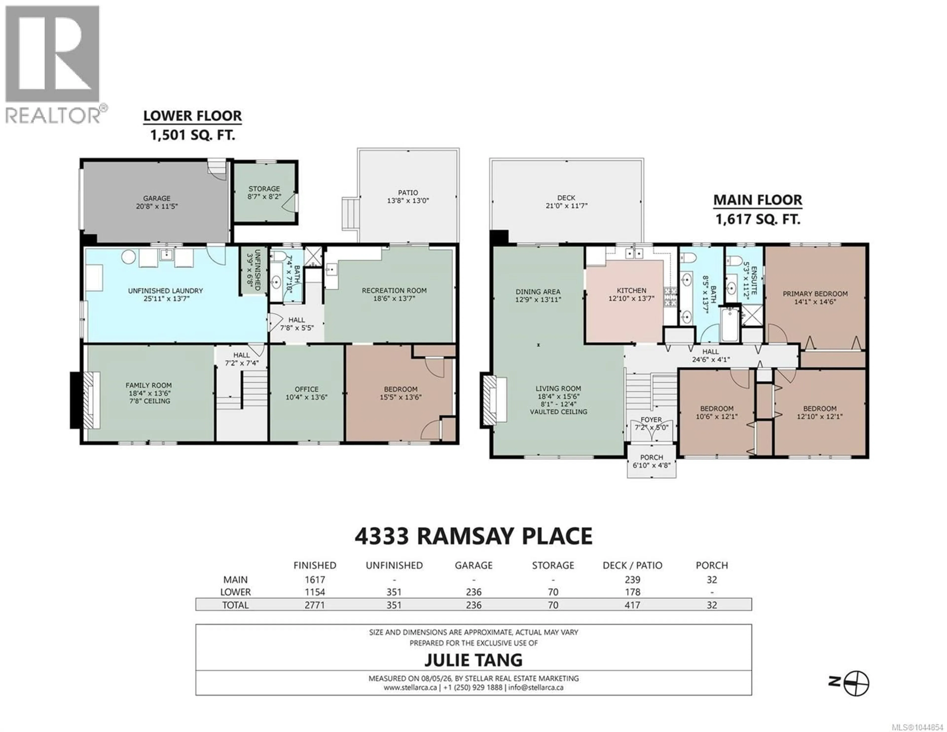 Floor plan for 4333 RAMSAY PLACE, Saanich British Columbia V8N4Y8