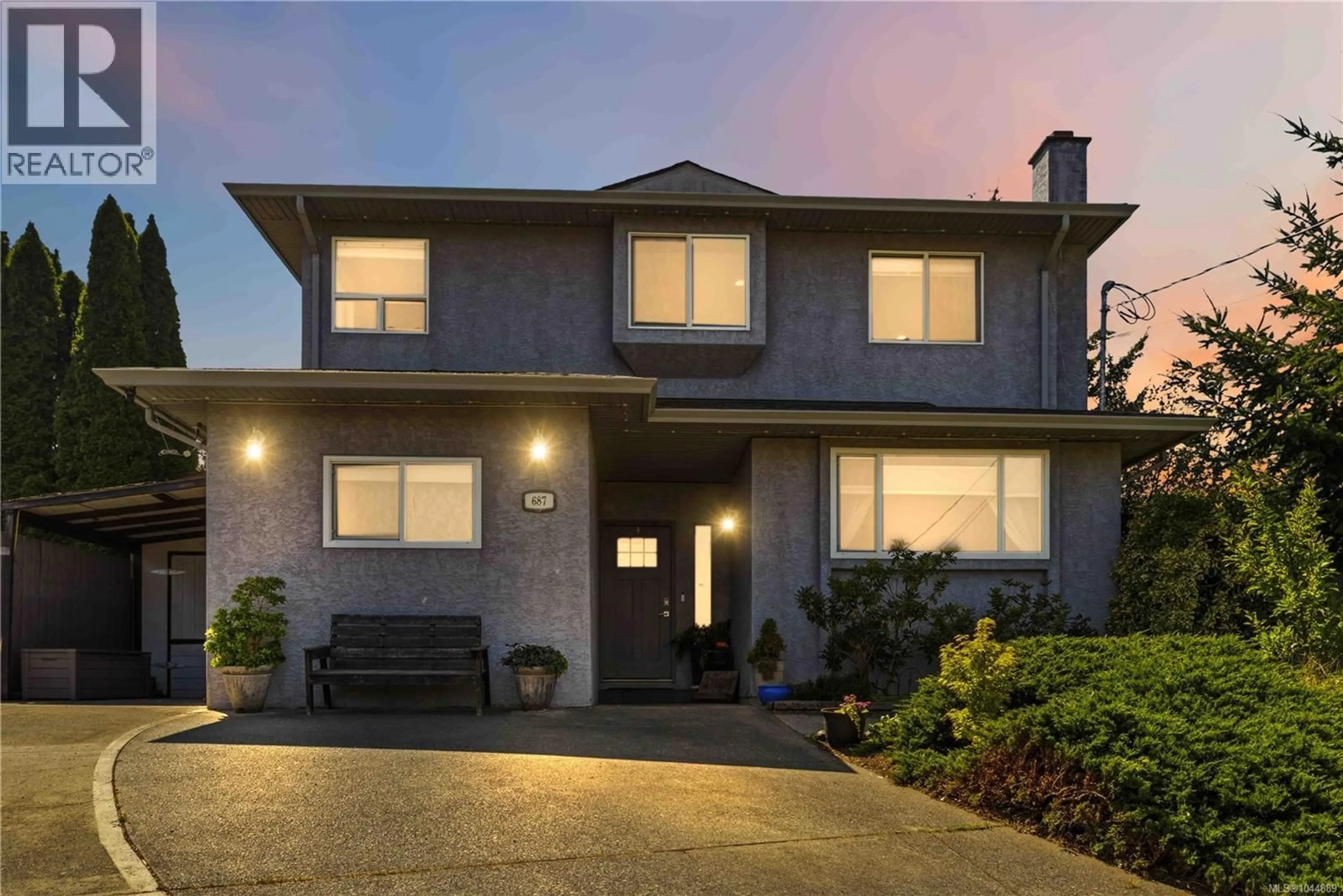 Home with vinyl exterior material, street for 687 DAYMEER PLACE, Langford British Columbia V9B5M4