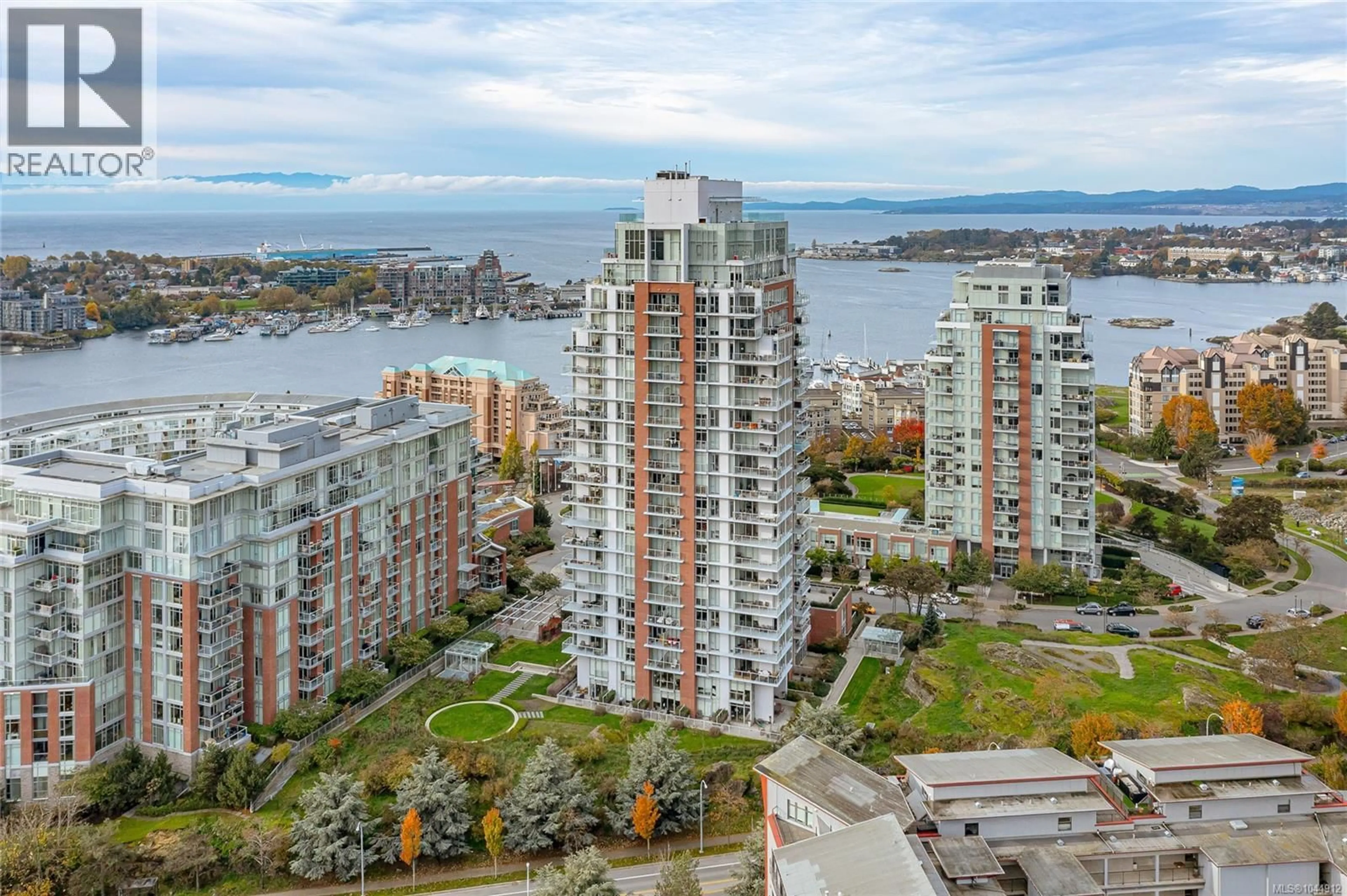 A pic from outside/outdoor area/front of a property/back of a property/a pic from drone, city buildings view from balcony for 708 - 83 SAGHALIE ROAD, Victoria British Columbia V9A0E7