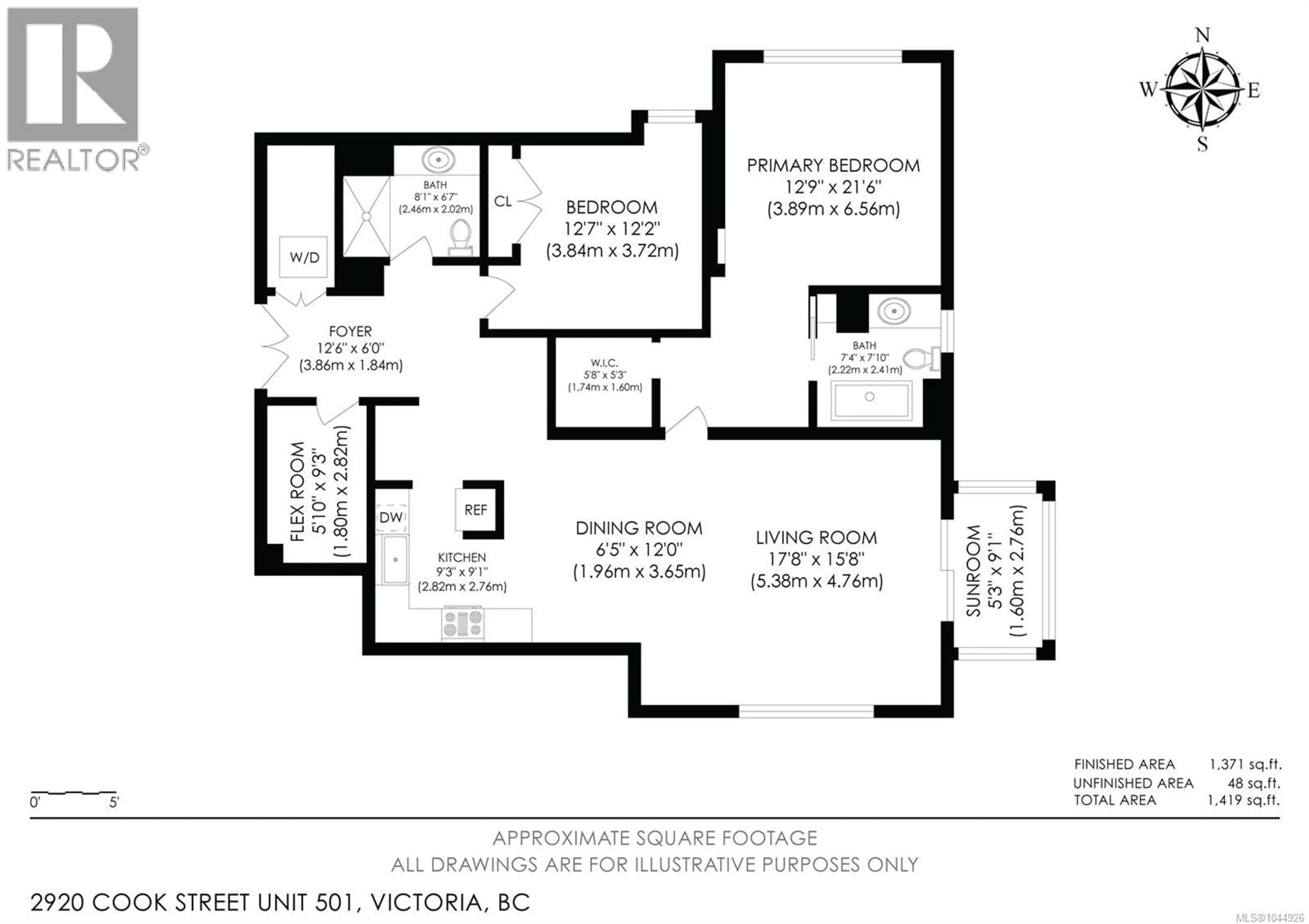 Floor plan for 501 - 2920 COOK STREET, Victoria British Columbia V8T3S7