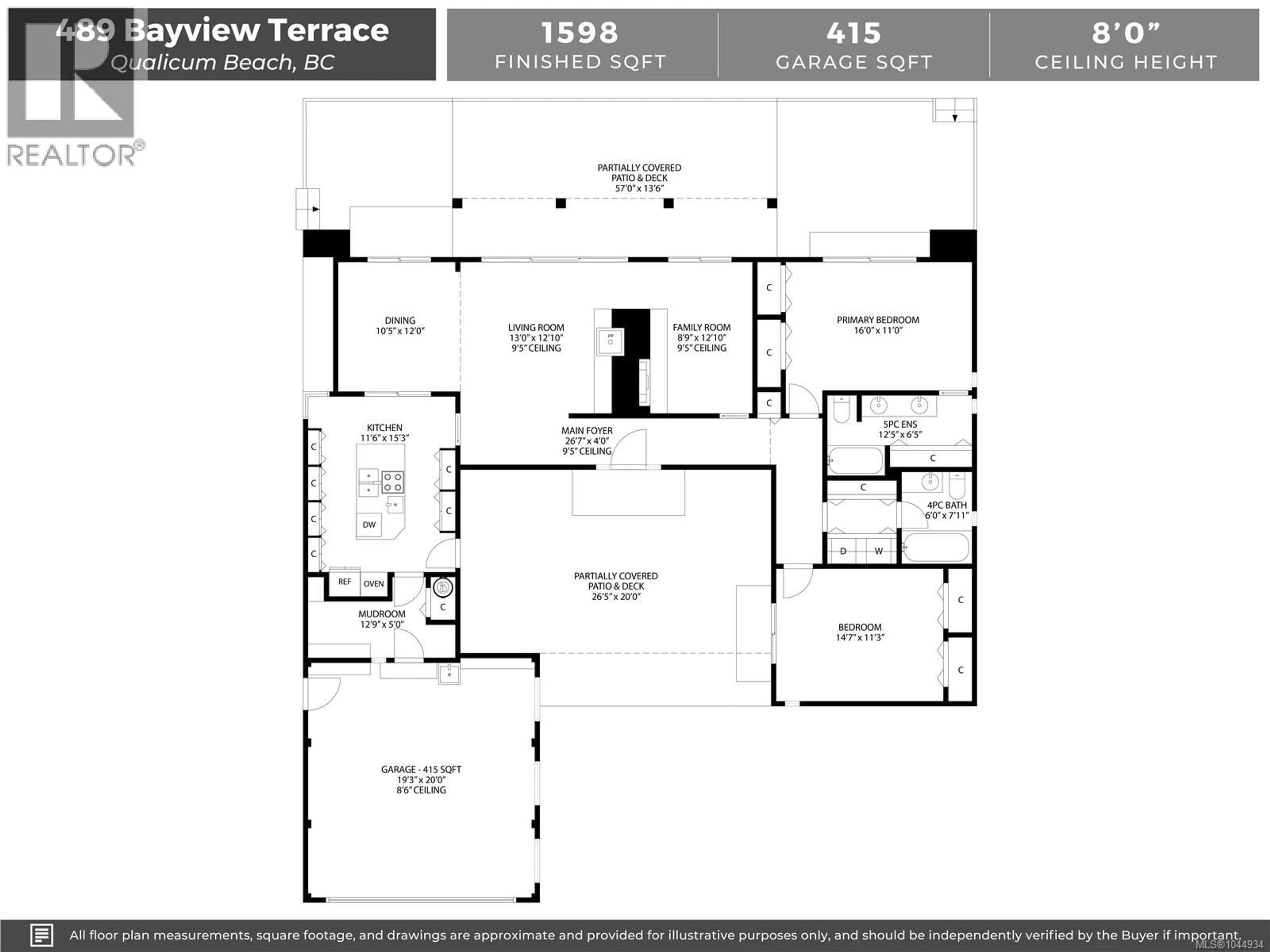 Floor plan for 489 BAYVIEW TERRACE, Qualicum Beach British Columbia V9K1G3