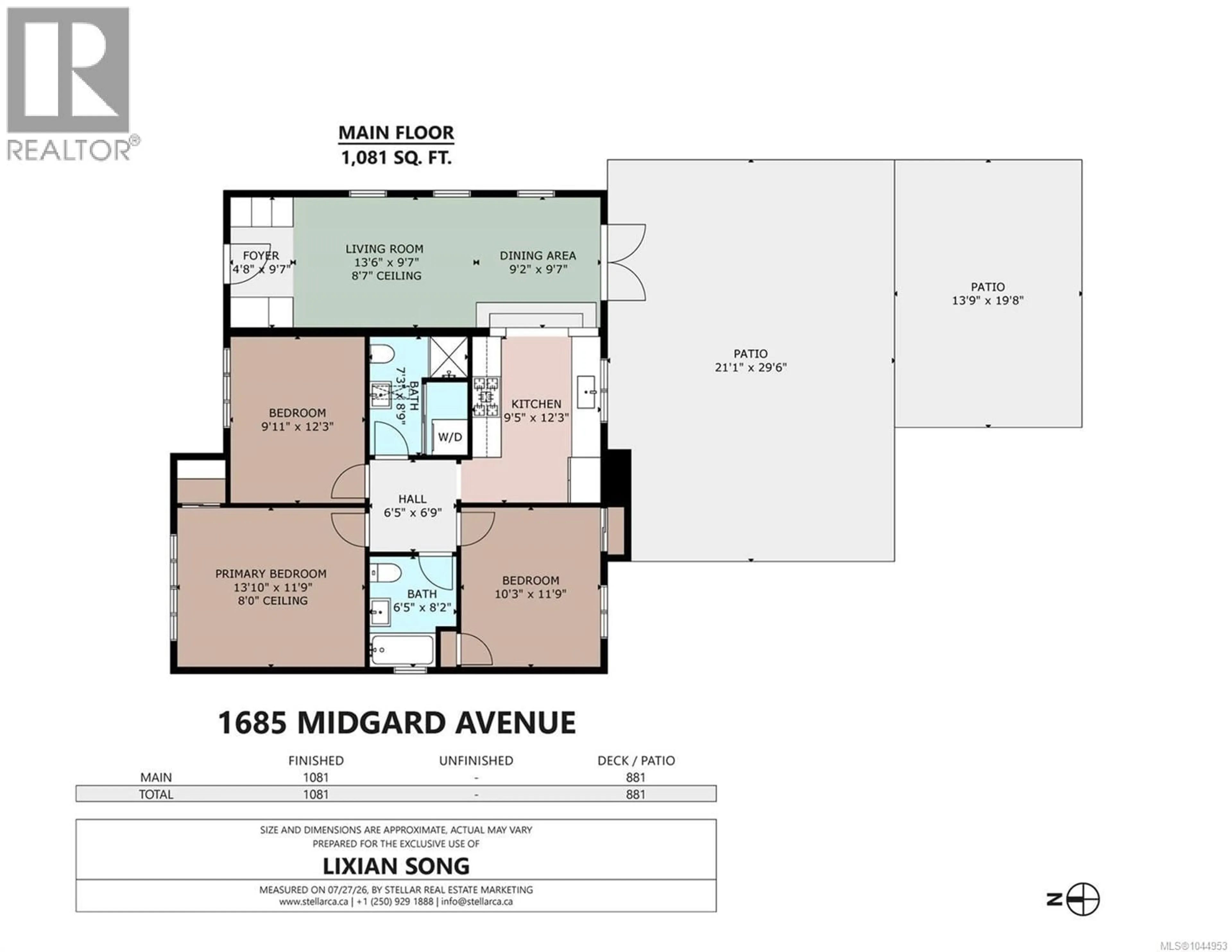 Floor plan for 1685 MIDGARD AVENUE, Saanich British Columbia V8P2Y4