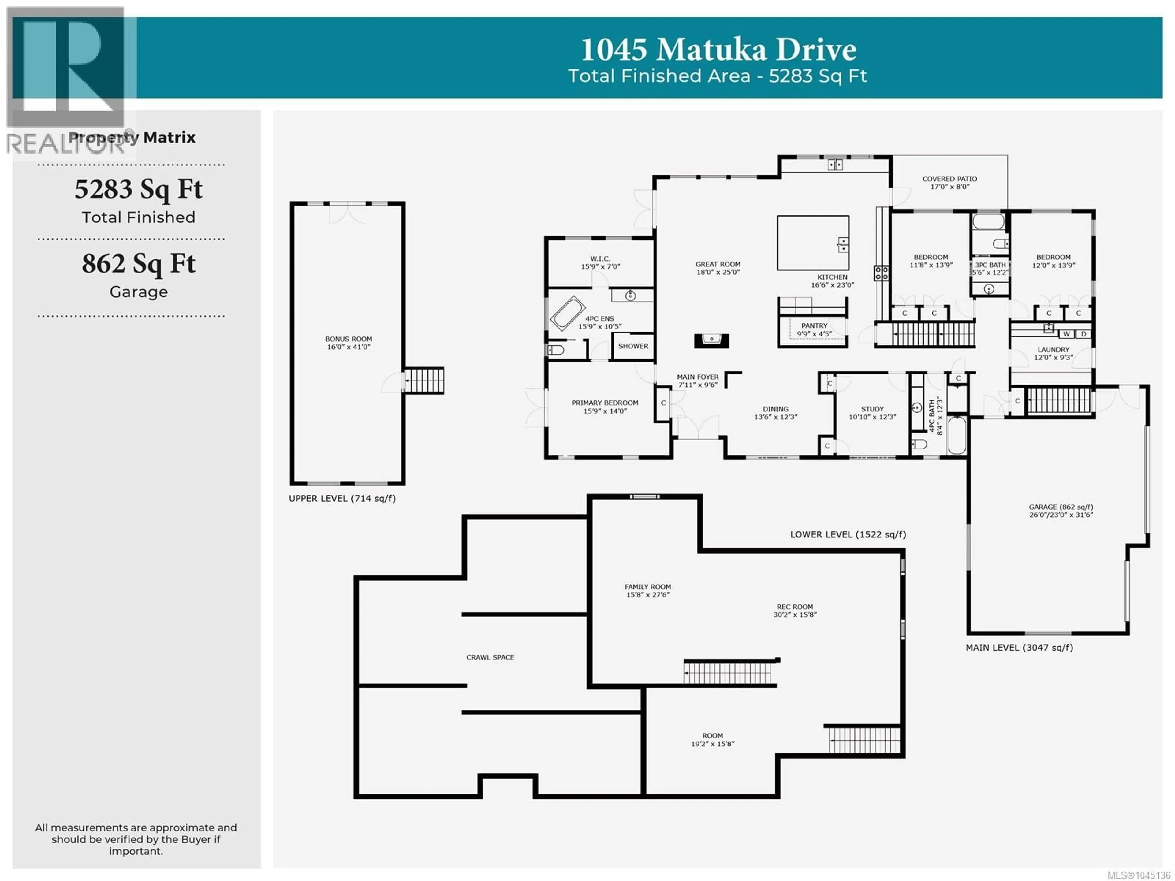 Floor plan for 1045 MATUKA DRIVE, Nanoose Bay British Columbia V9P9L3