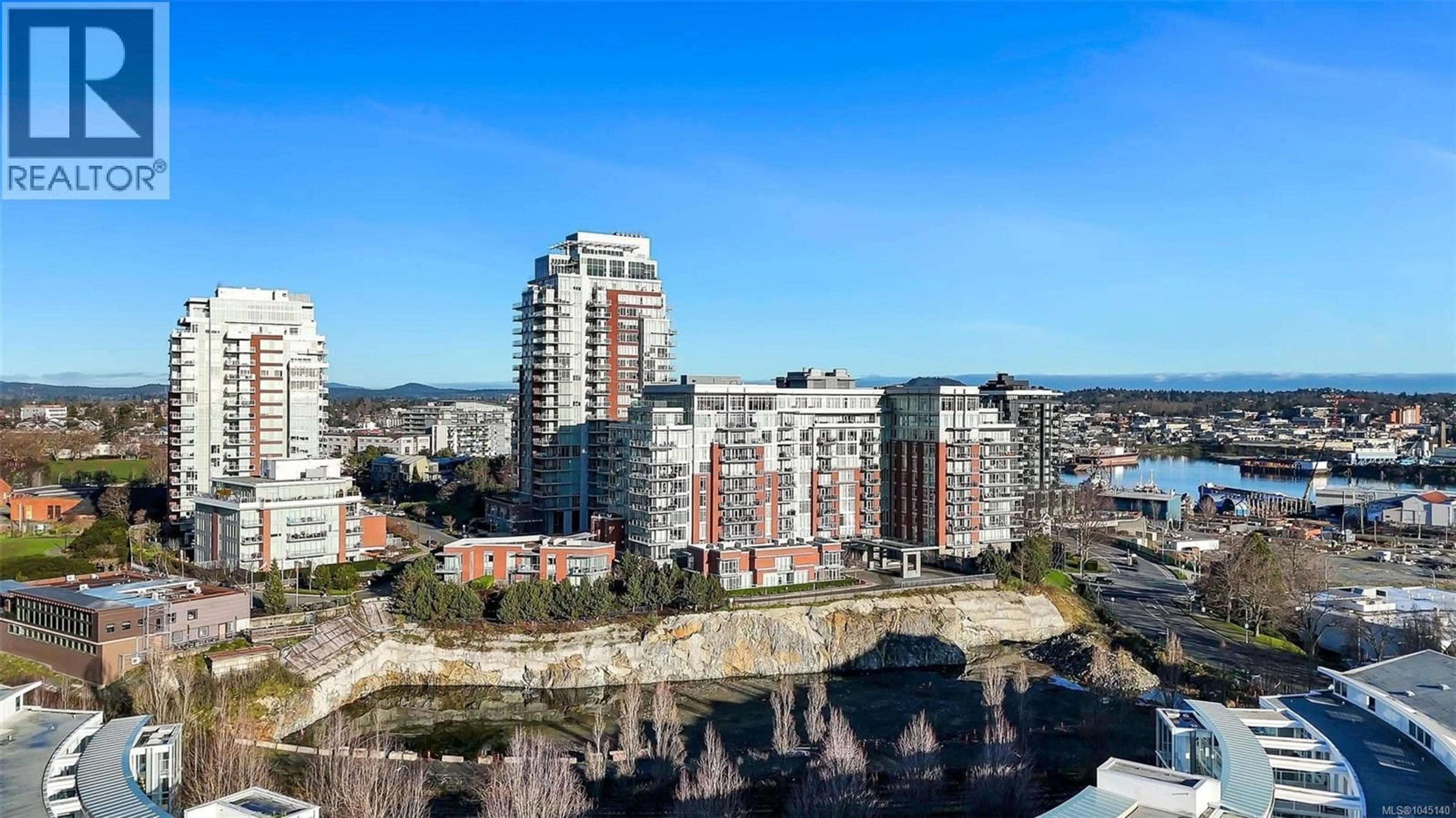 A pic from outside/outdoor area/front of a property/back of a property/a pic from drone, city buildings view from balcony for 1302 - 60 SAGHALIE ROAD, Victoria British Columbia V9A0H1