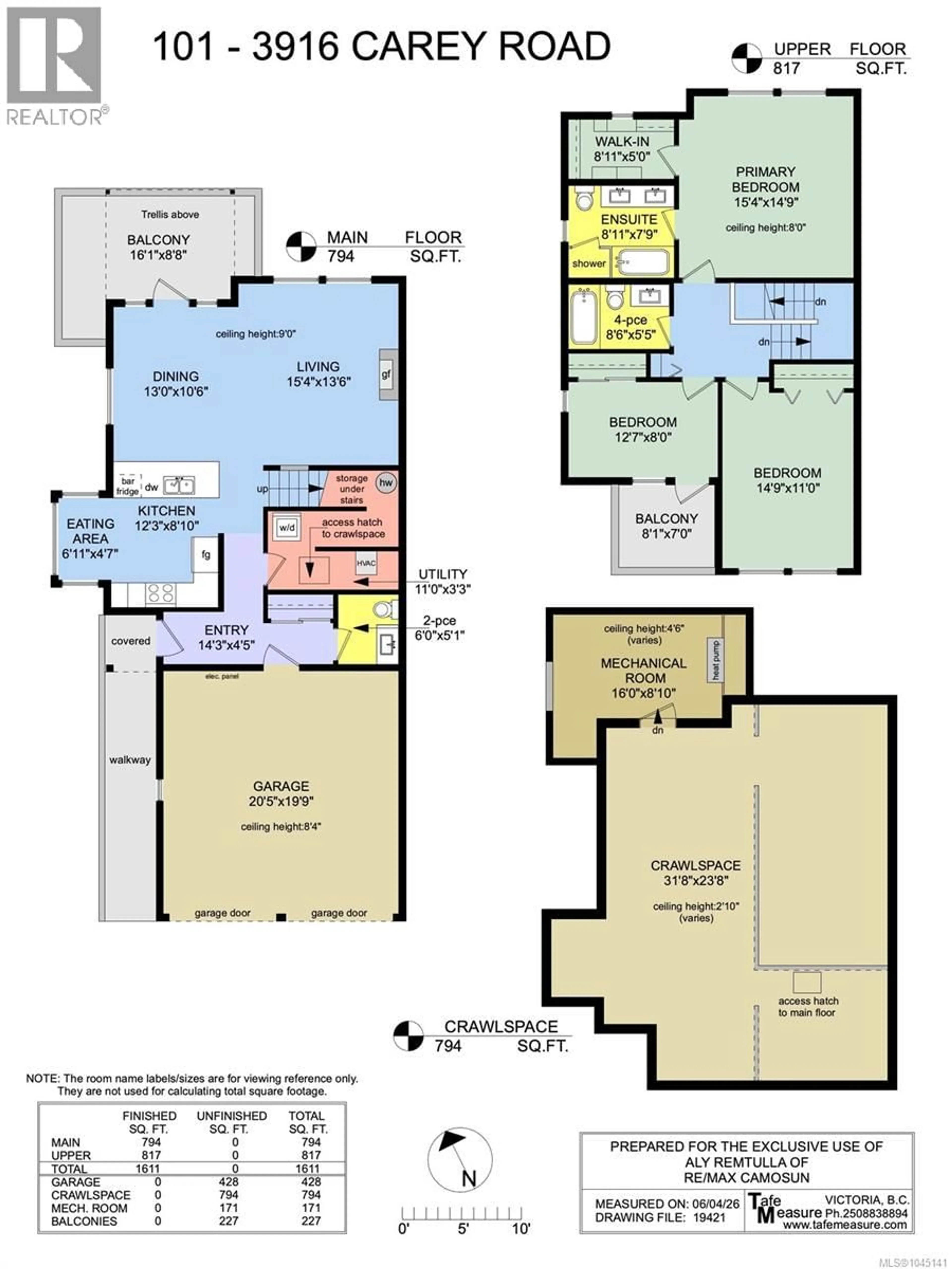 Floor plan for 101 - 3916 CAREY ROAD, Saanich British Columbia V8Z4E2