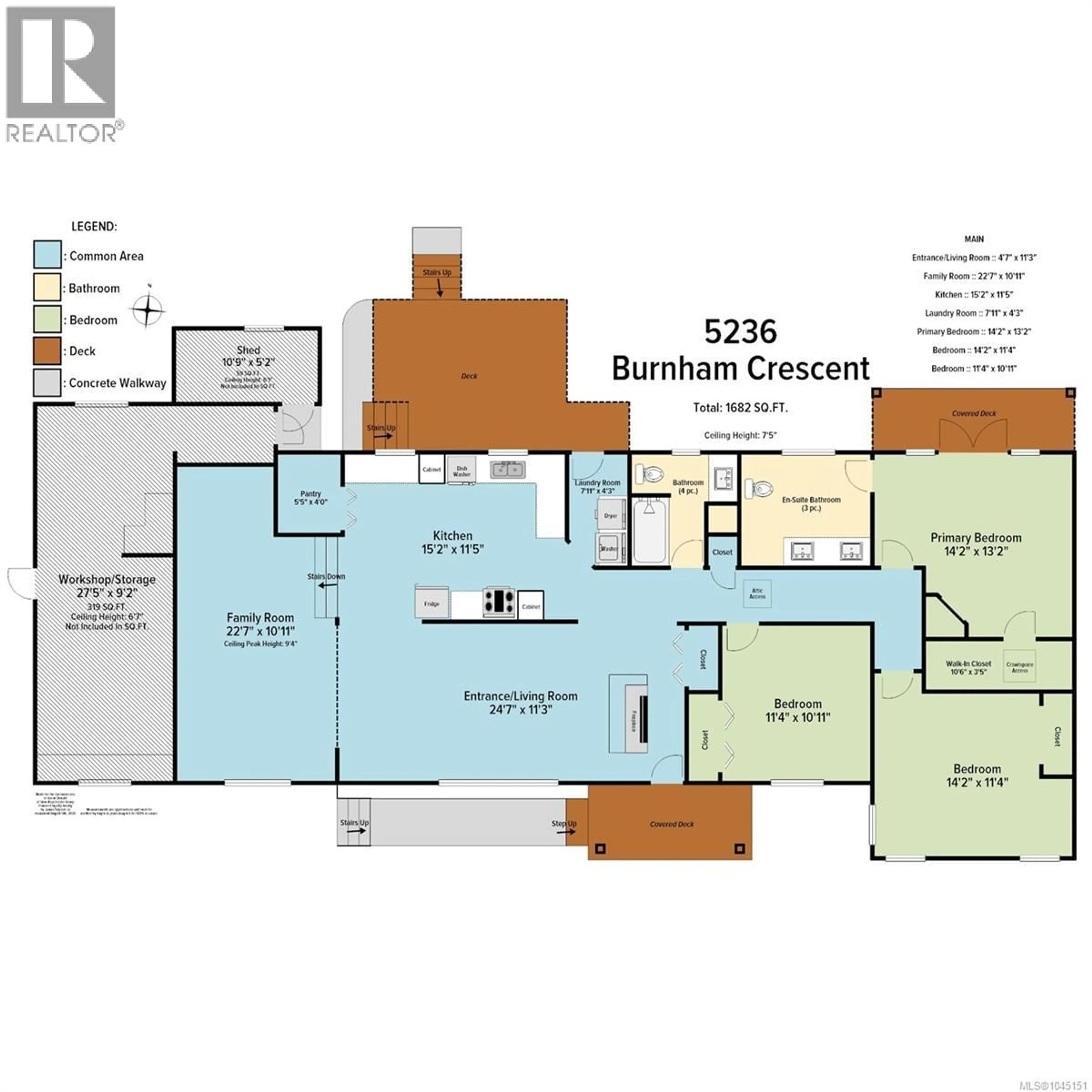 Floor plan for 5236 BURNHAM CRESCENT, Nanaimo British Columbia V9T2H9