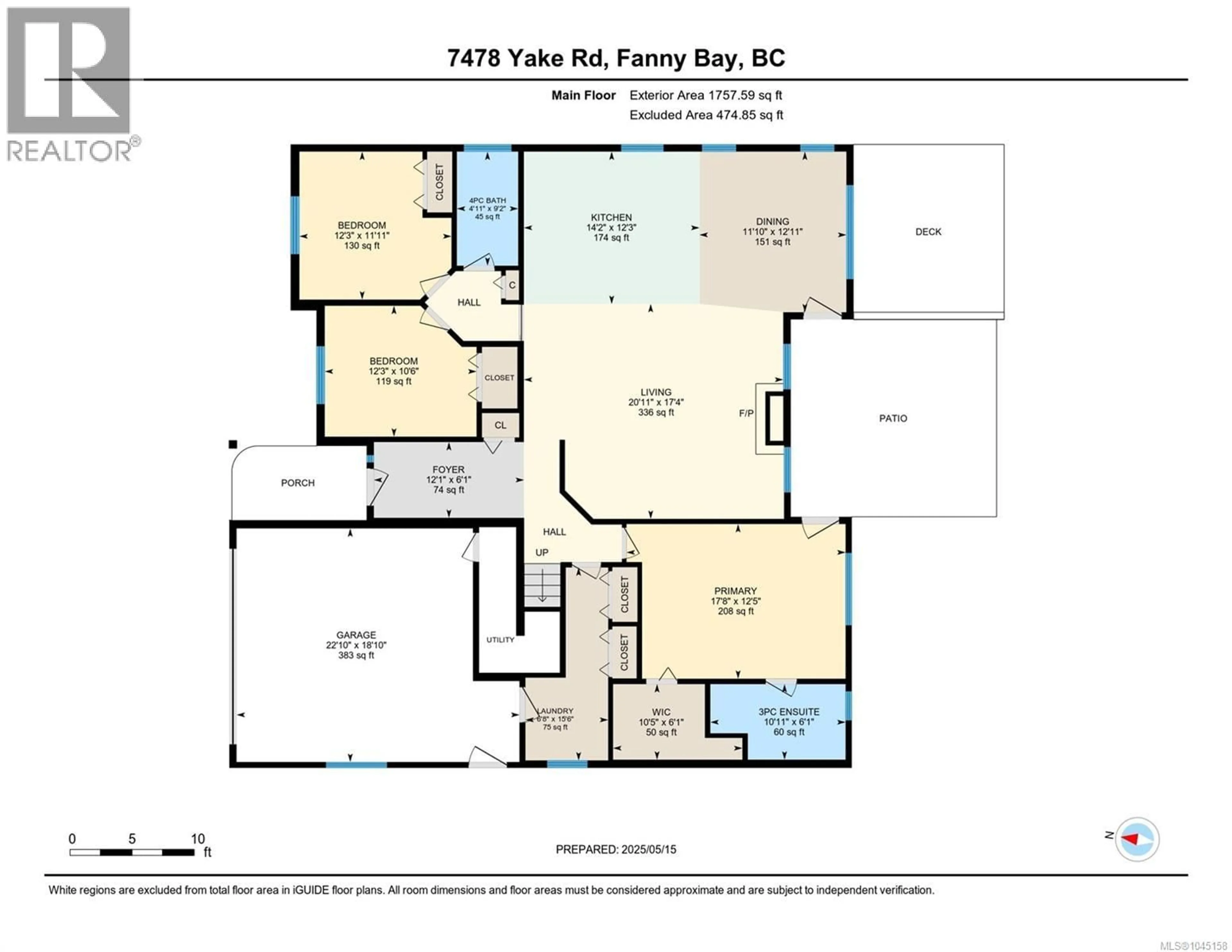 Floor plan for 7478 YAKE ROAD, Fanny Bay British Columbia V0R1W0