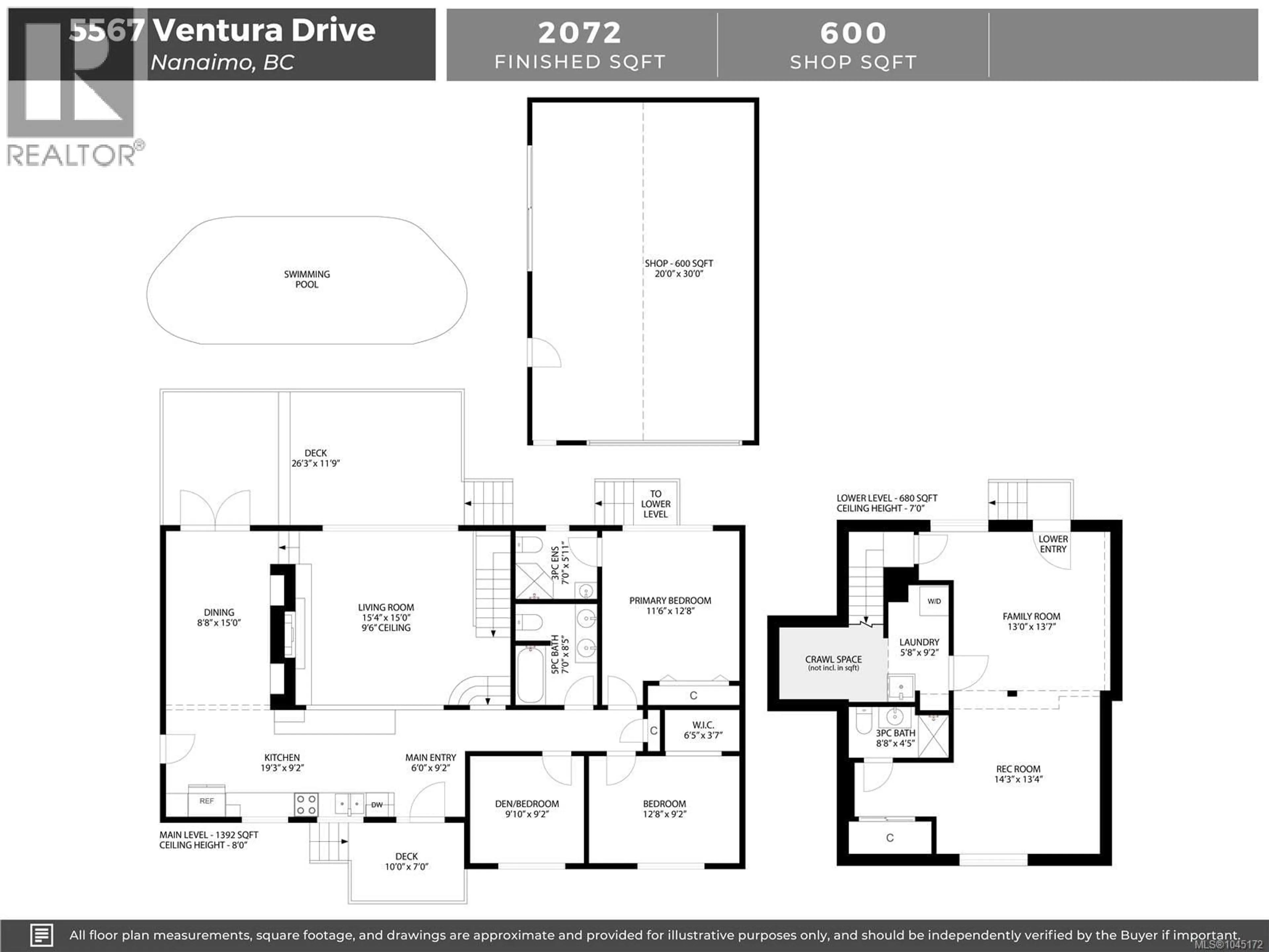 Floor plan for 5567 VENTURA DRIVE, Nanaimo British Columbia V9T5M6