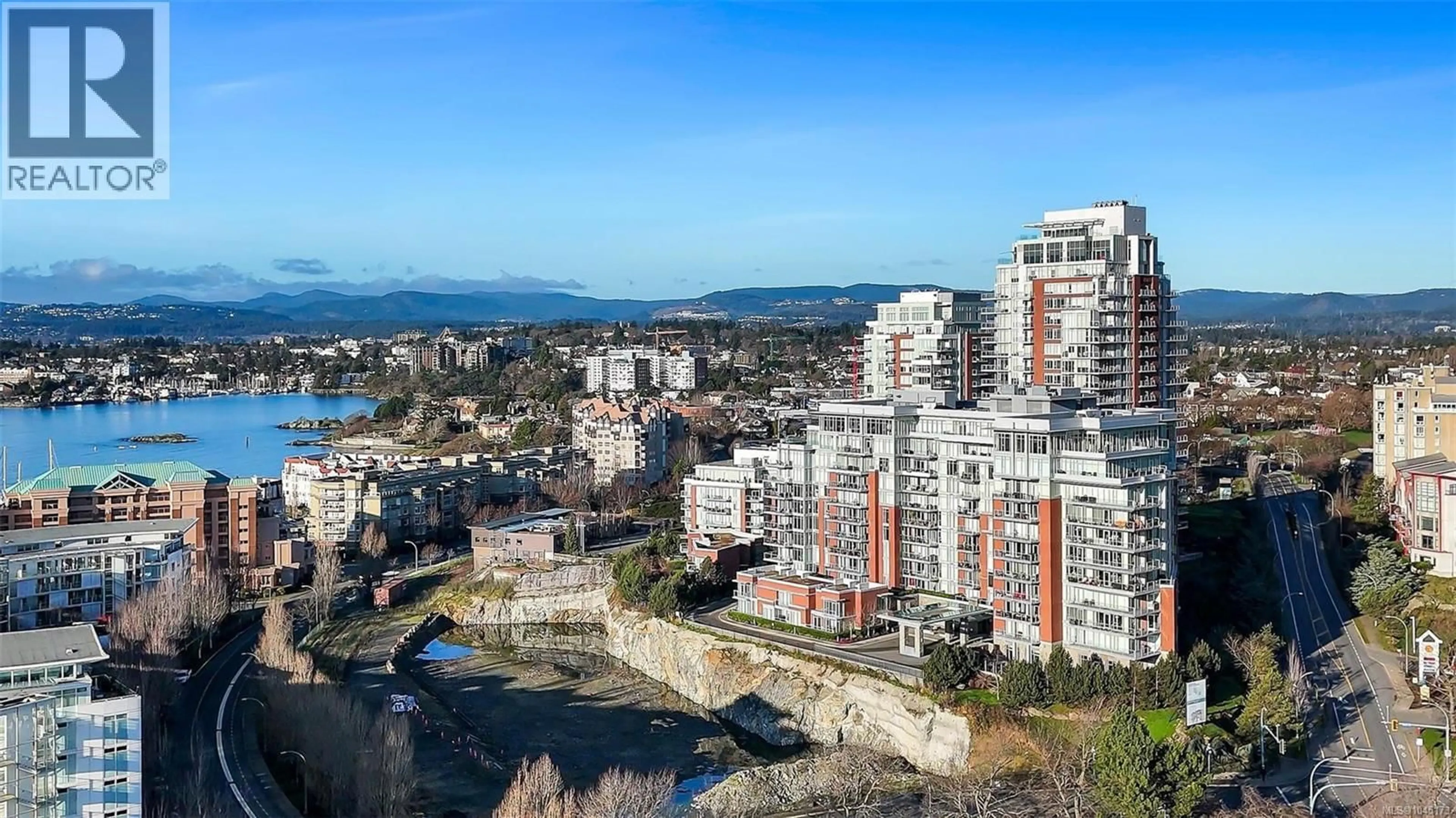 A pic from outside/outdoor area/front of a property/back of a property/a pic from drone, city buildings view from balcony for 702 - 83 SAGHALIE ROAD, Victoria British Columbia V9A0E7