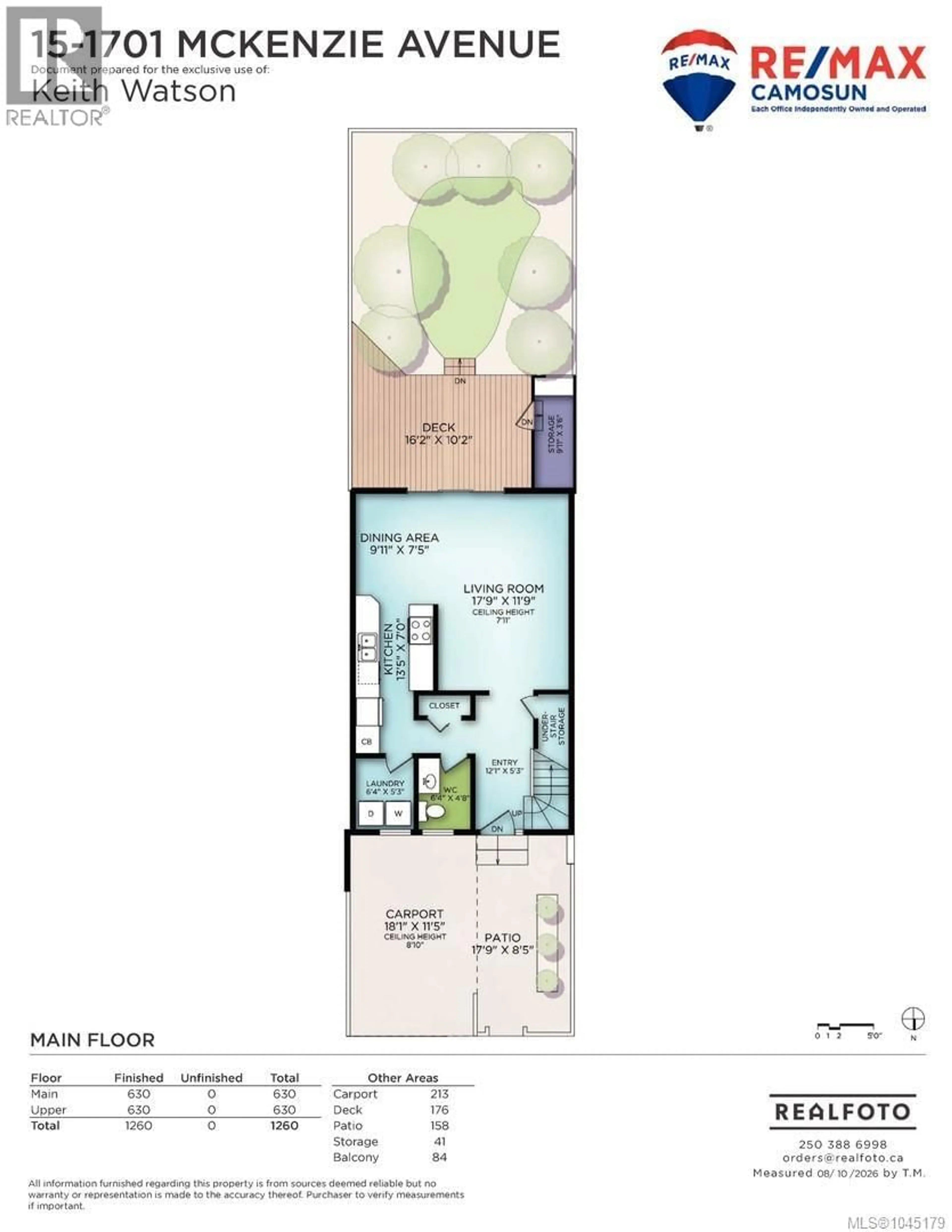 Floor plan for 15 - 1701 MCKENZIE AVENUE, Saanich British Columbia V8N1A6