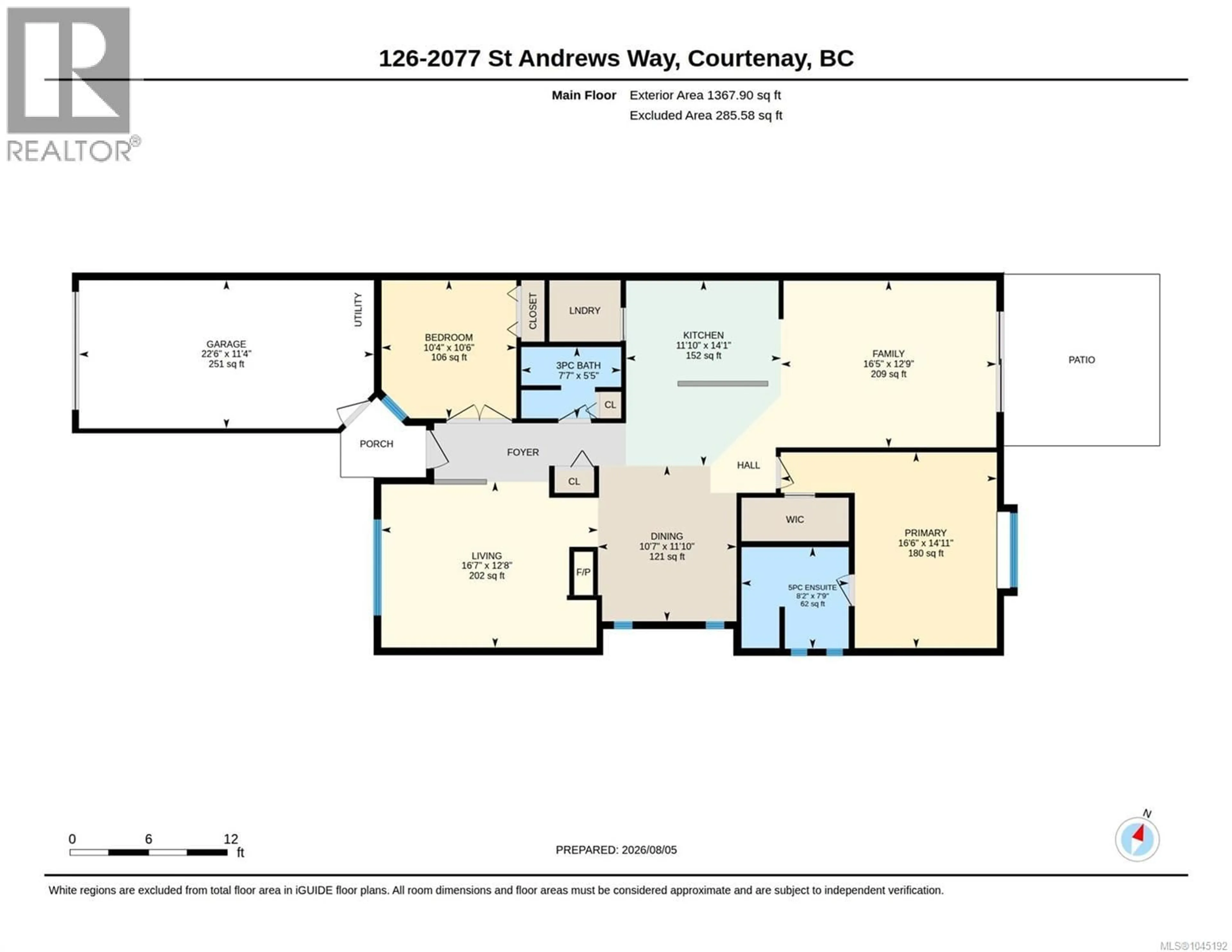 Floor plan for 126 - 2077 ST. ANDREWS WAY, Courtenay British Columbia V9N9V5