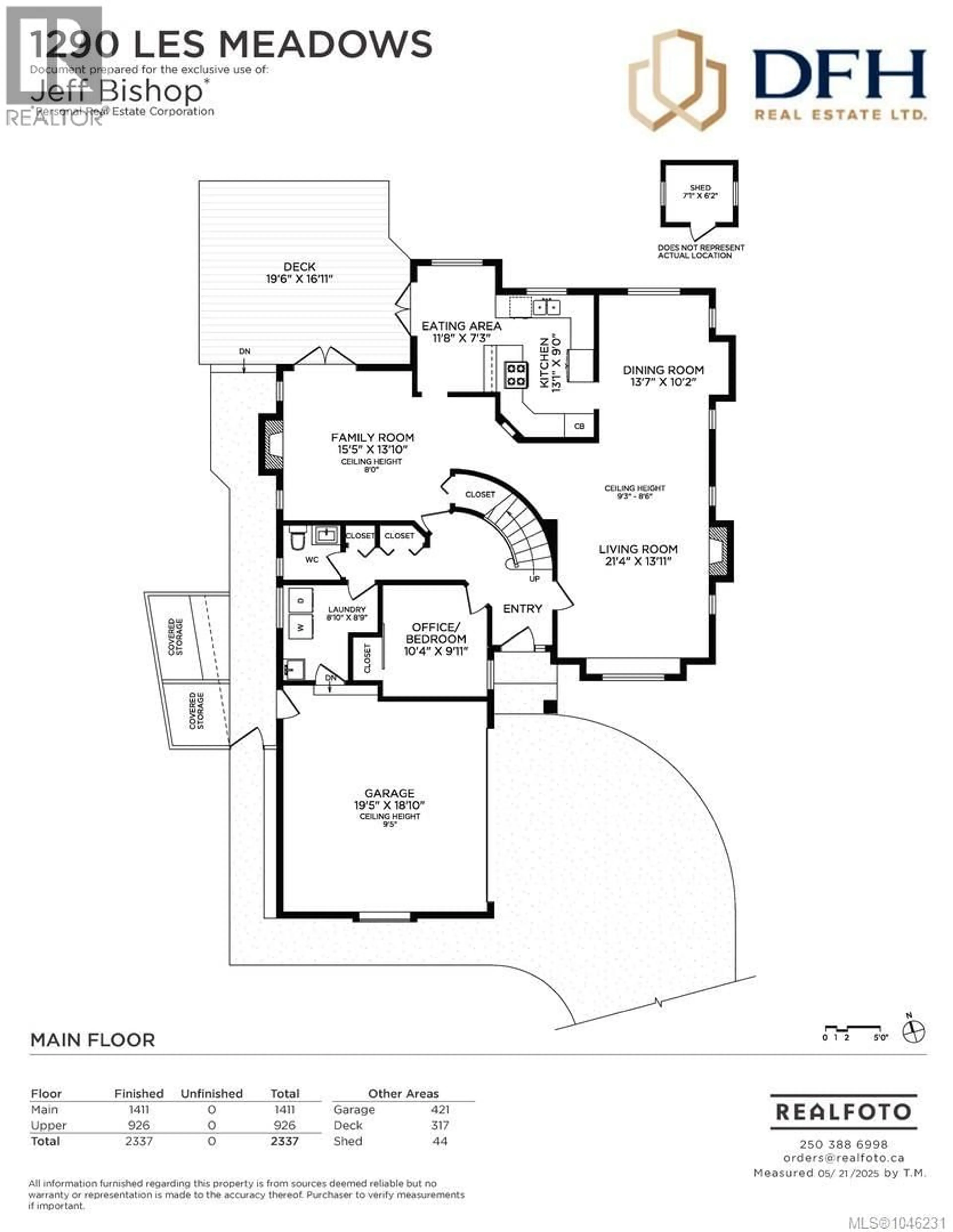 Floor plan for 1290 LES MEADOWS CRESCENT, Saanich British Columbia V8X5G4