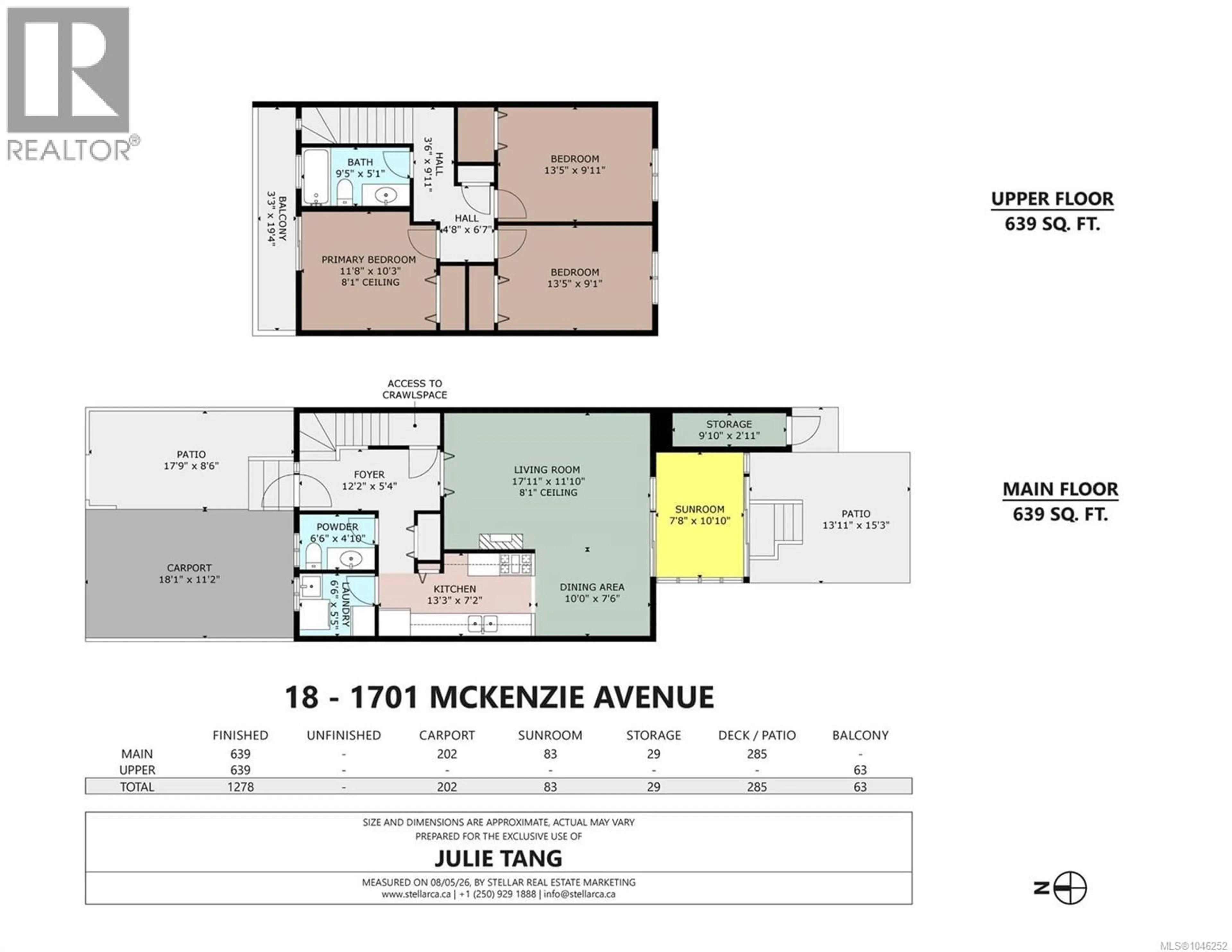 Floor plan for 18 - 1701 MCKENZIE AVENUE, Saanich British Columbia V8N1A6