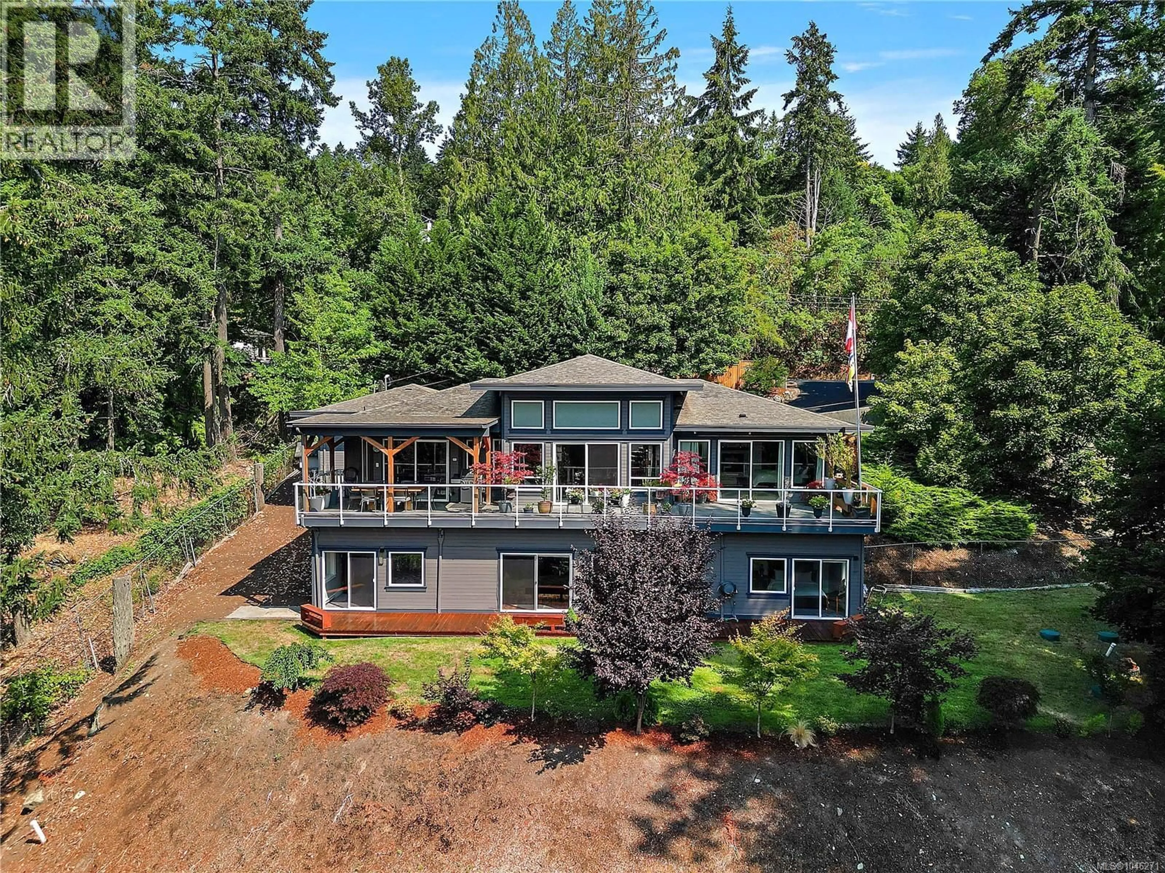 A pic from outside/outdoor area/front of a property/back of a property/a pic from drone, water/lake/river/ocean view for 1205 HILLGROVE ROAD, North Saanich British Columbia V8L5K7
