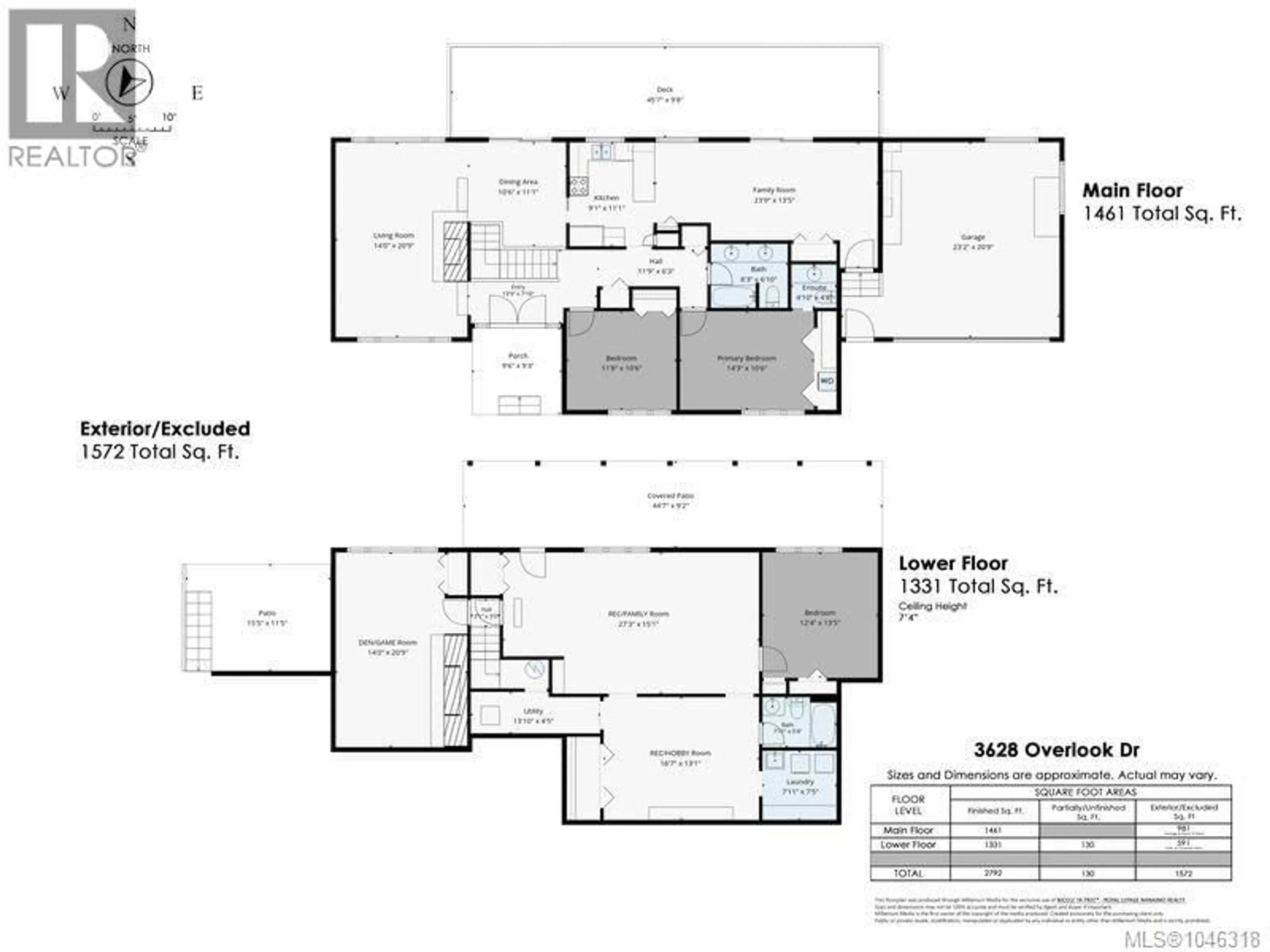 Floor plan for 3628 OVERLOOK DRIVE, Nanaimo British Columbia V9T1M6