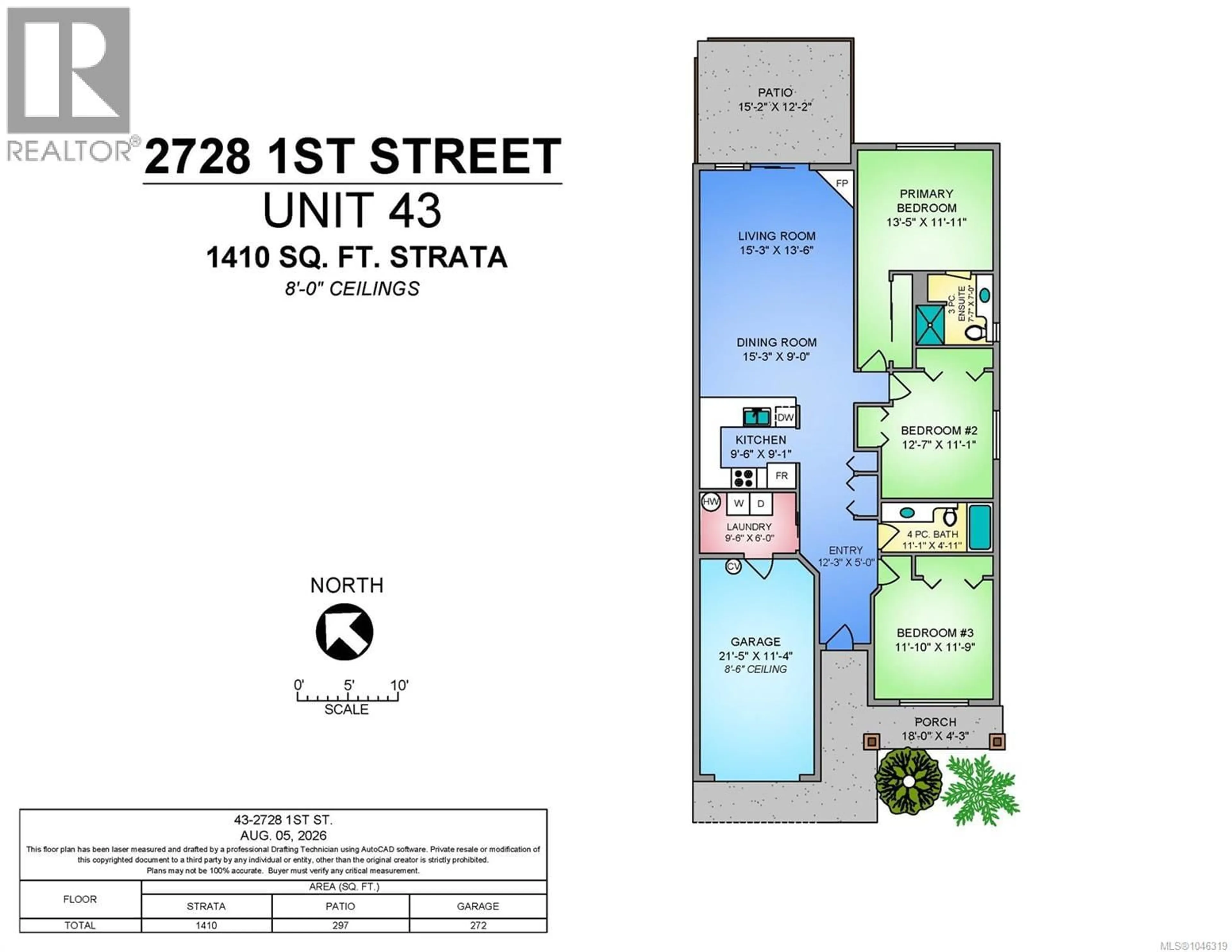 Floor plan for 43 - 2728 1ST STREET, Courtenay British Columbia V9N4A4