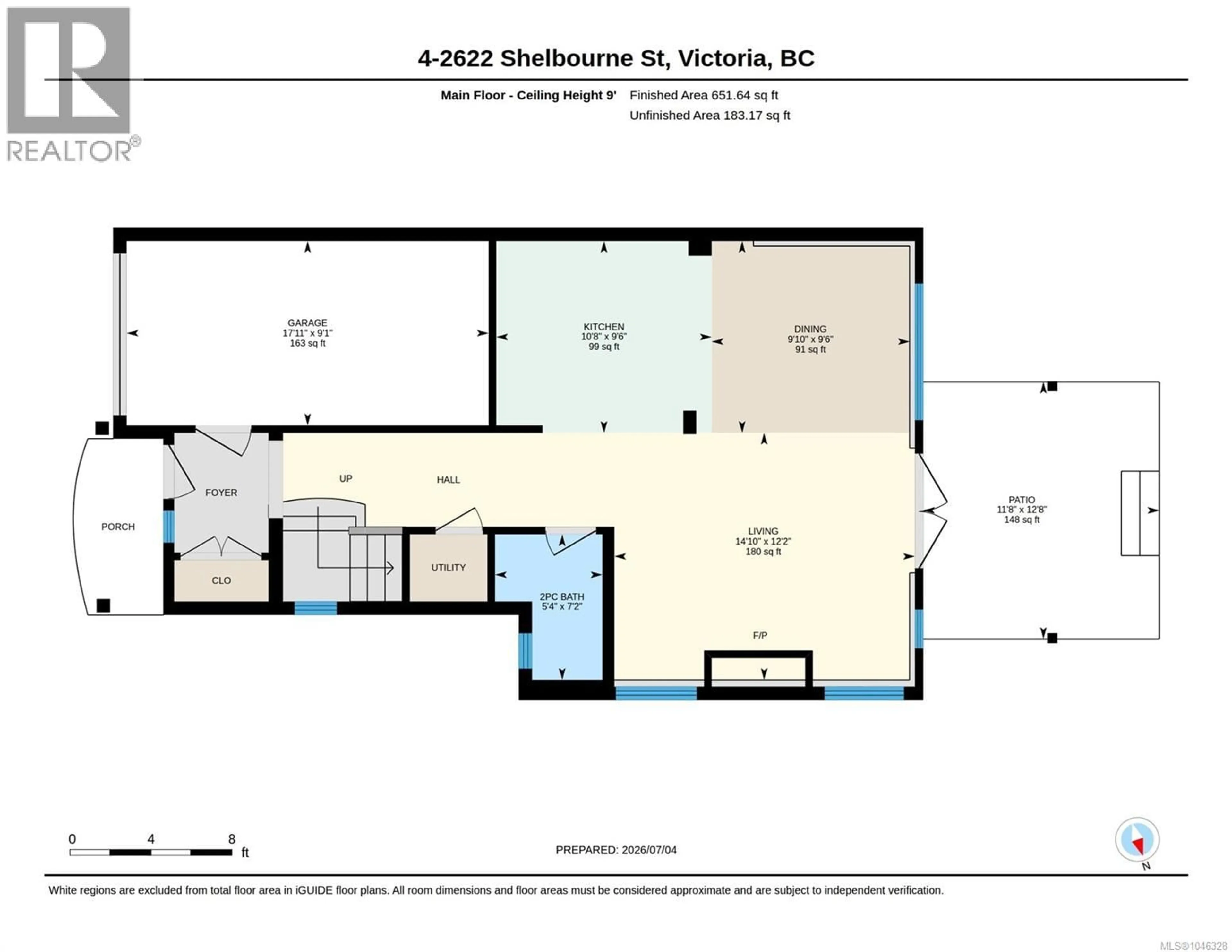 Floor plan for 4 - 2622 SHELBOURNE STREET, Victoria British Columbia V8R4L9