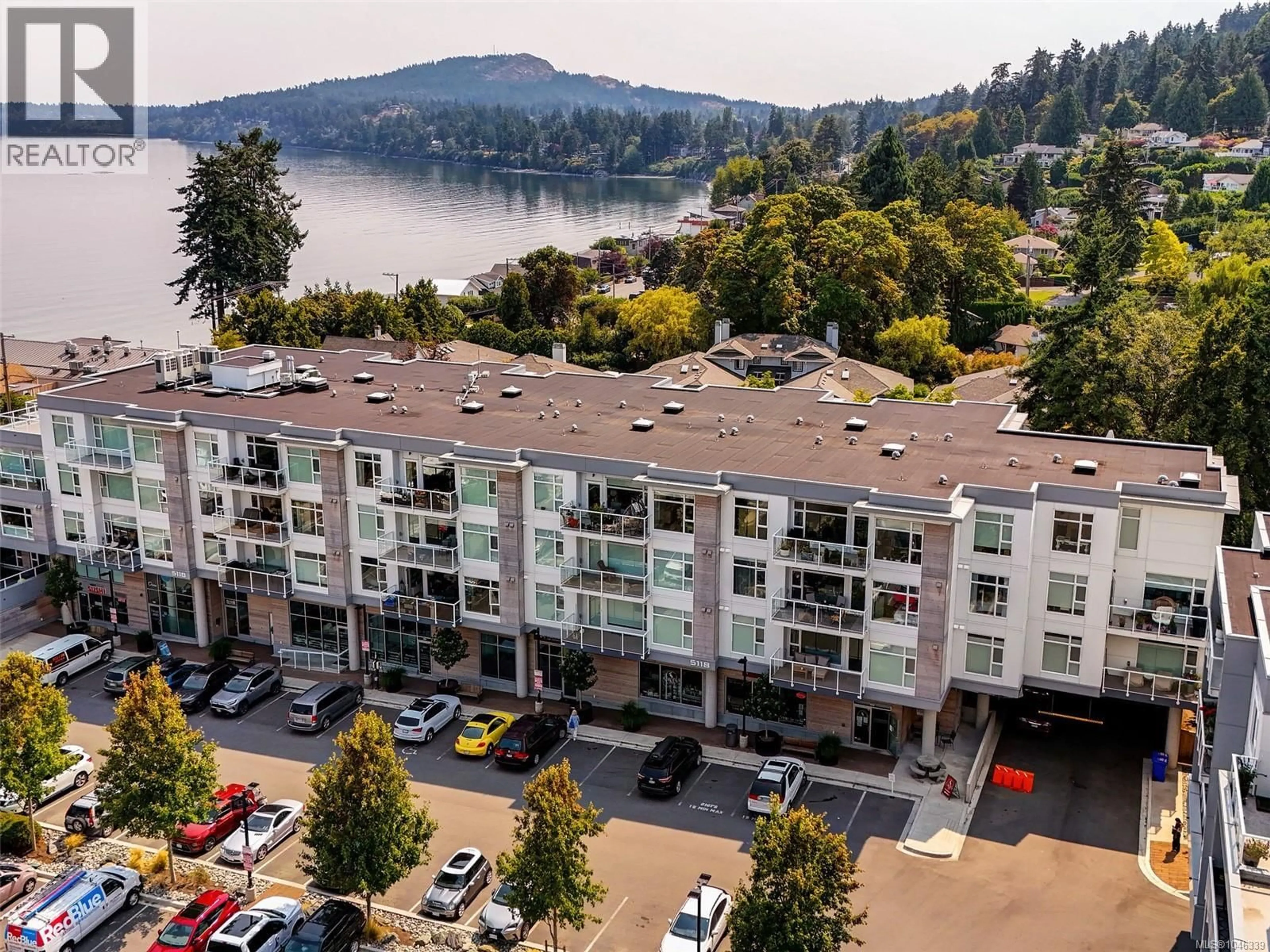 A pic from outside/outdoor area/front of a property/back of a property/a pic from drone, water/lake/river/ocean view for M102 - 5118 CORDOVA BAY ROAD, Saanich British Columbia V8Y2K5