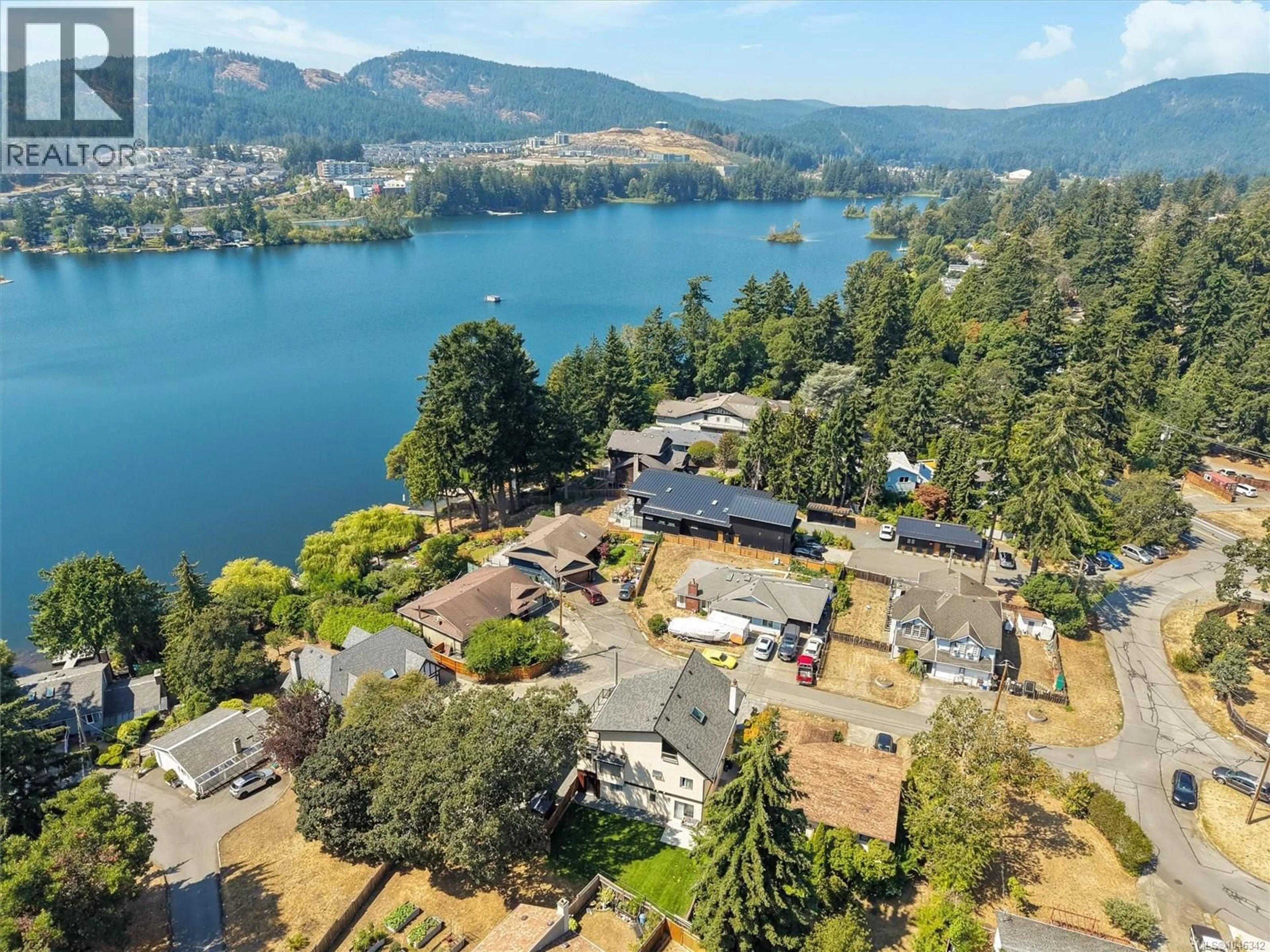 A pic from outside/outdoor area/front of a property/back of a property/a pic from drone, water/lake/river/ocean view for 1143 LINDSAY PLACE, Langford British Columbia V9B5N9