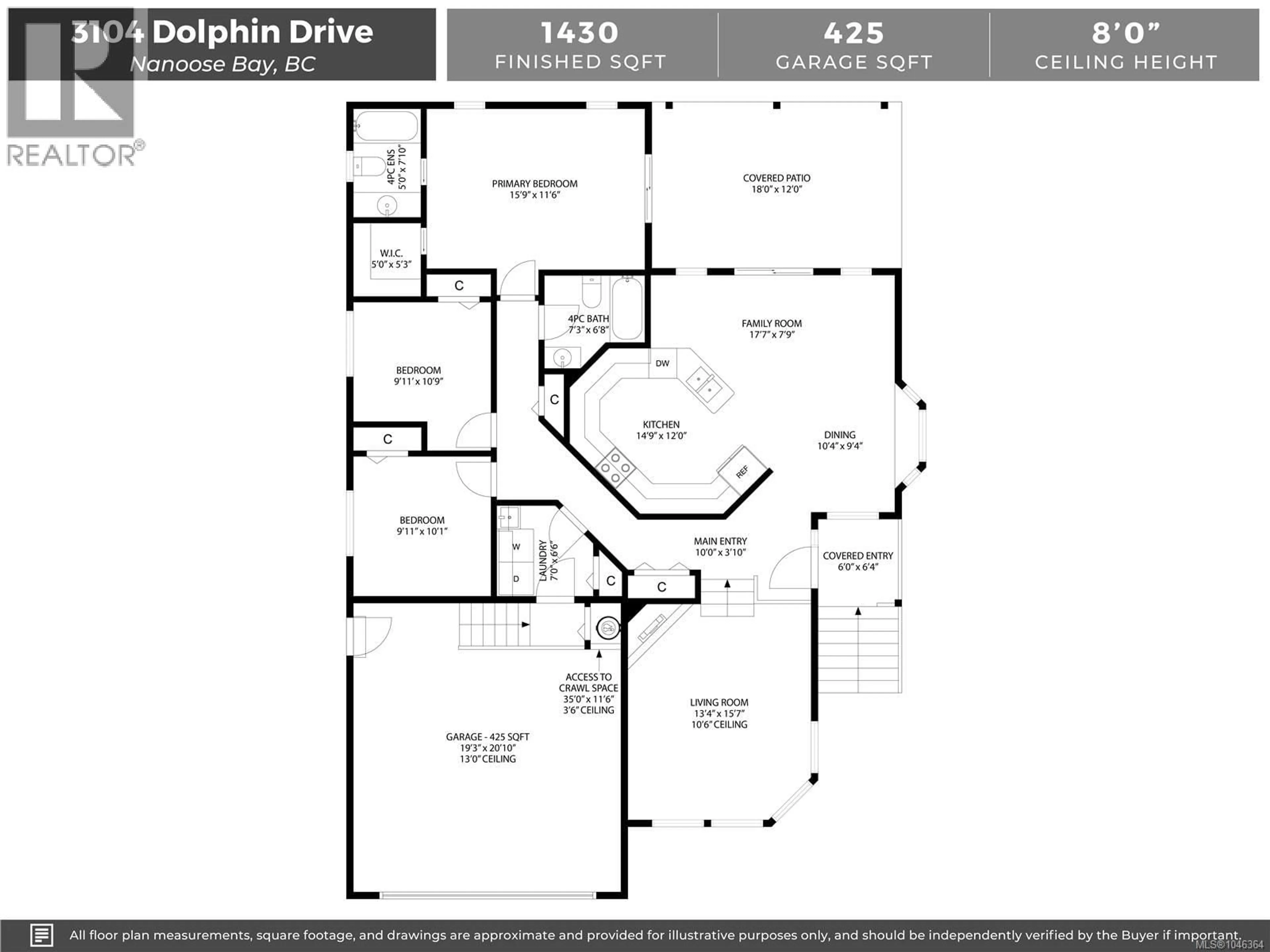 Floor plan for 3104 DOLPHIN DRIVE, Nanoose Bay British Columbia V9P9J2