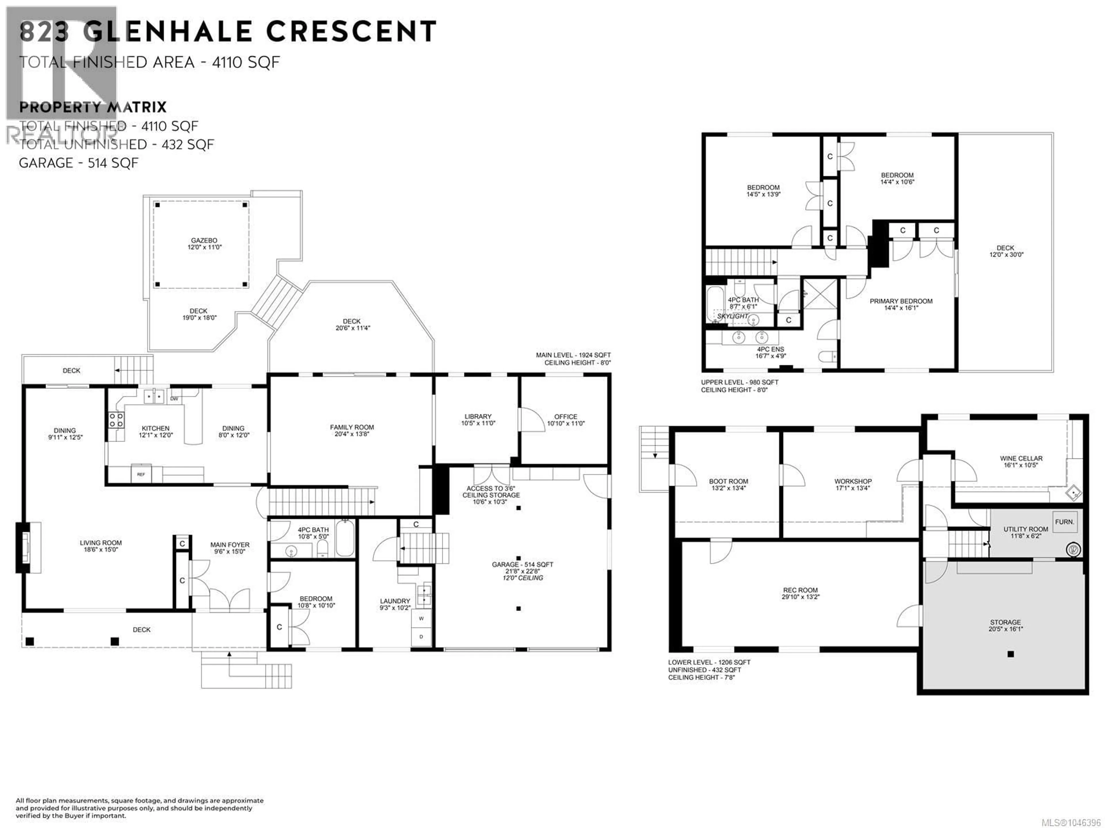 Floor plan for 823 GLENHALE CRESCENT, Parksville British Columbia V9P1Z8
