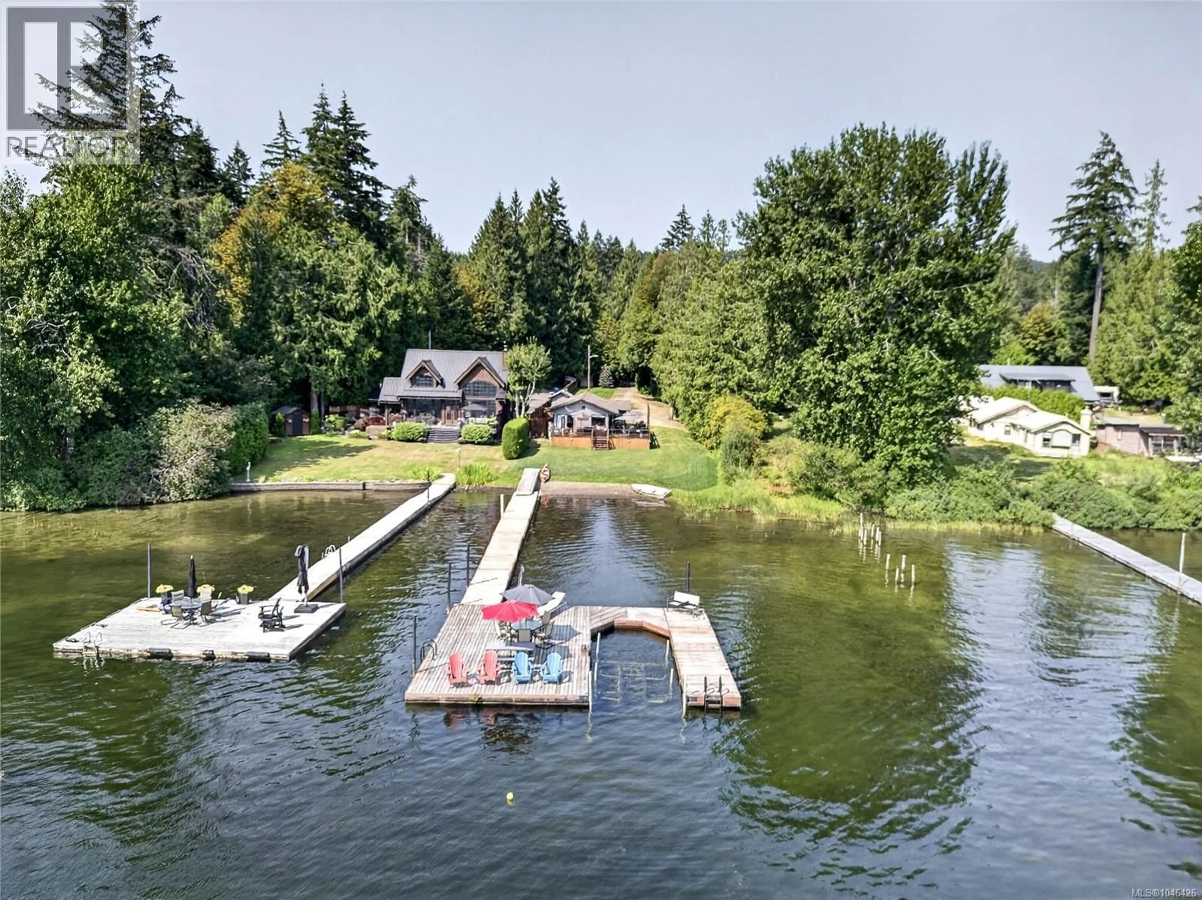 A pic from outside/outdoor area/front of a property/back of a property/a pic from drone, water/lake/river/ocean view for 2307 STEVENSON ROAD, Shawnigan Lake British Columbia V0R2W0