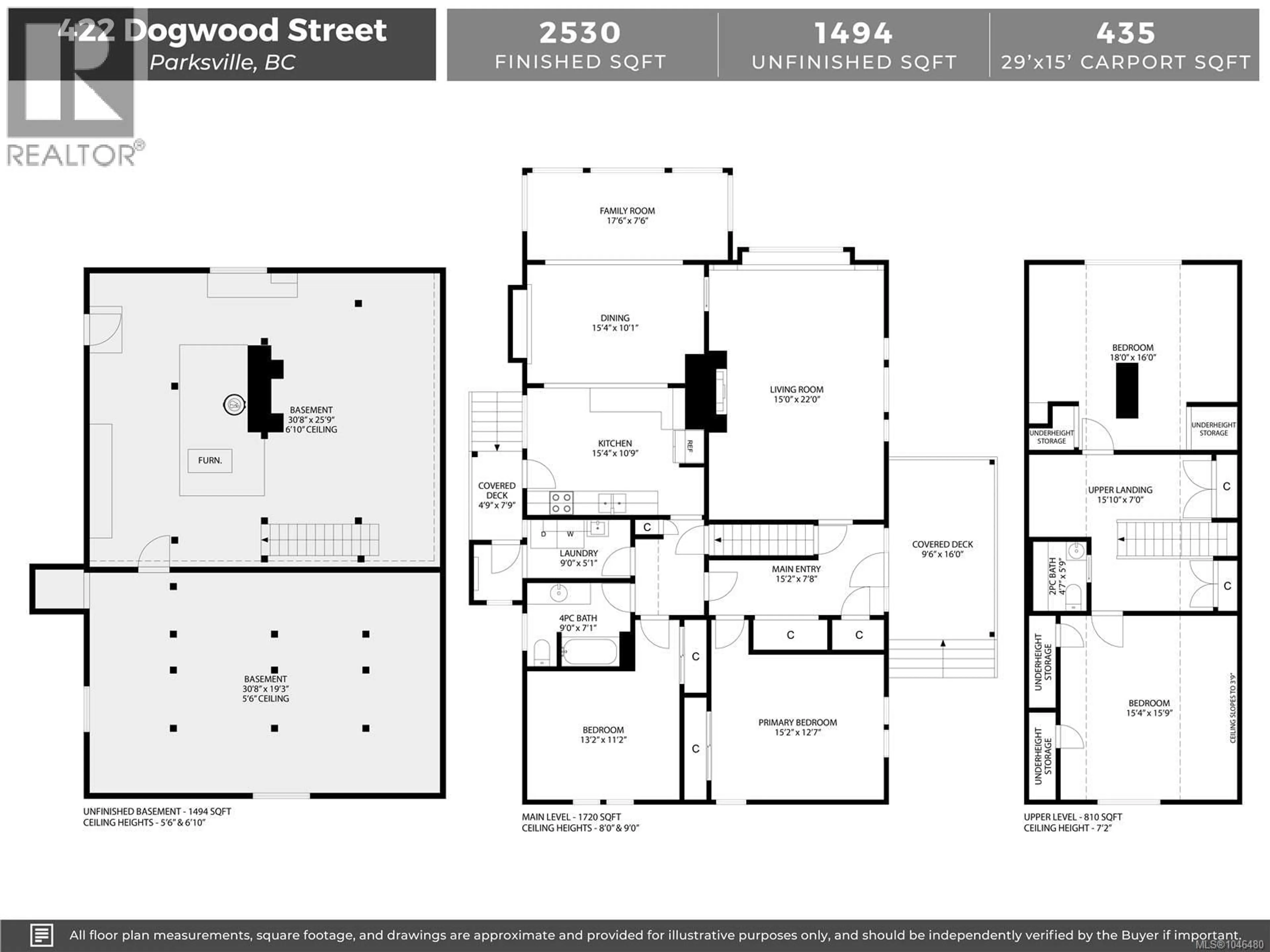 Floor plan for 422 DOGWOOD STREET, Parksville British Columbia V9P1C6