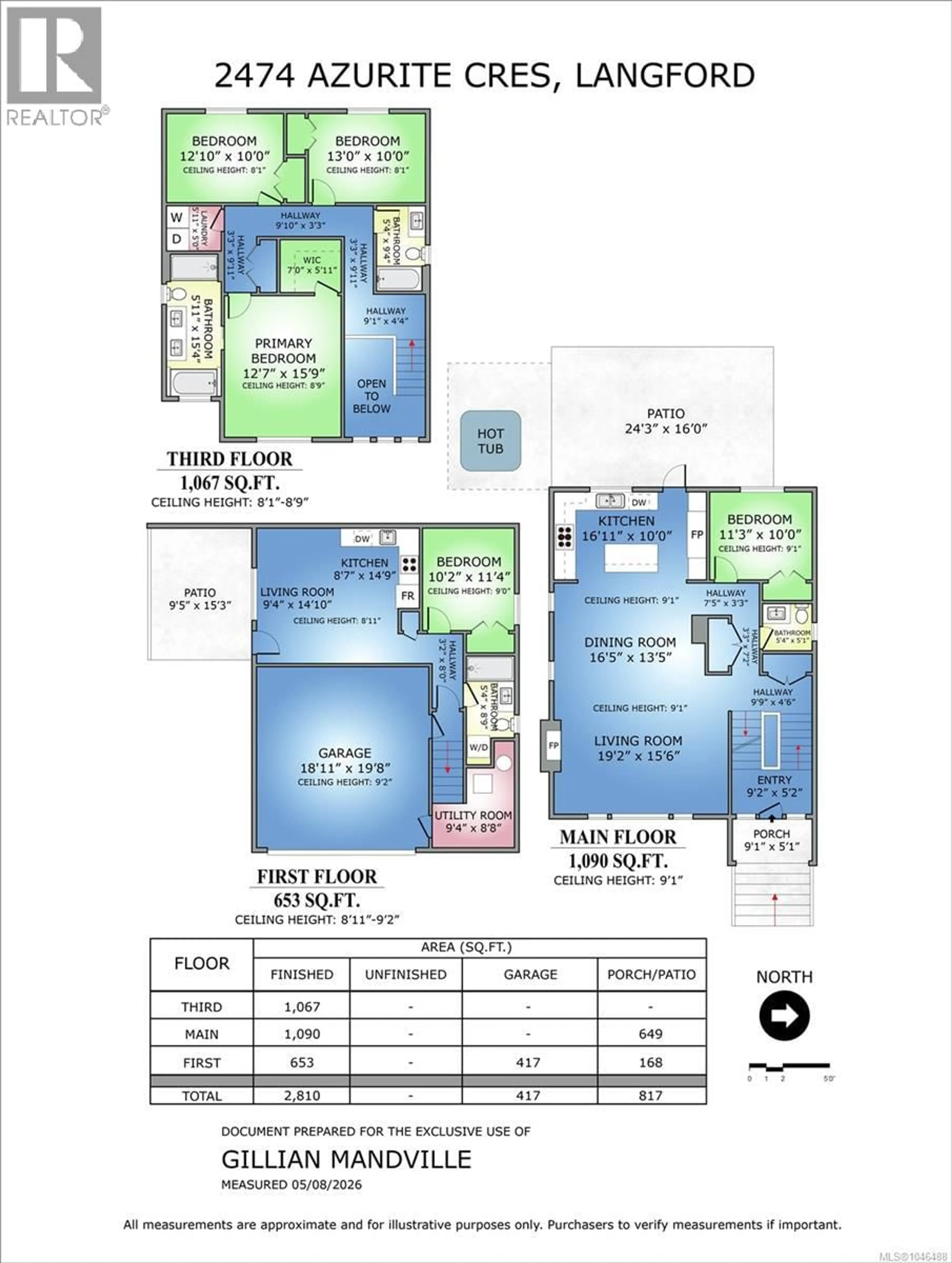 Floor plan for 2474 AZURITE CRESCENT, Langford British Columbia V9B0T9