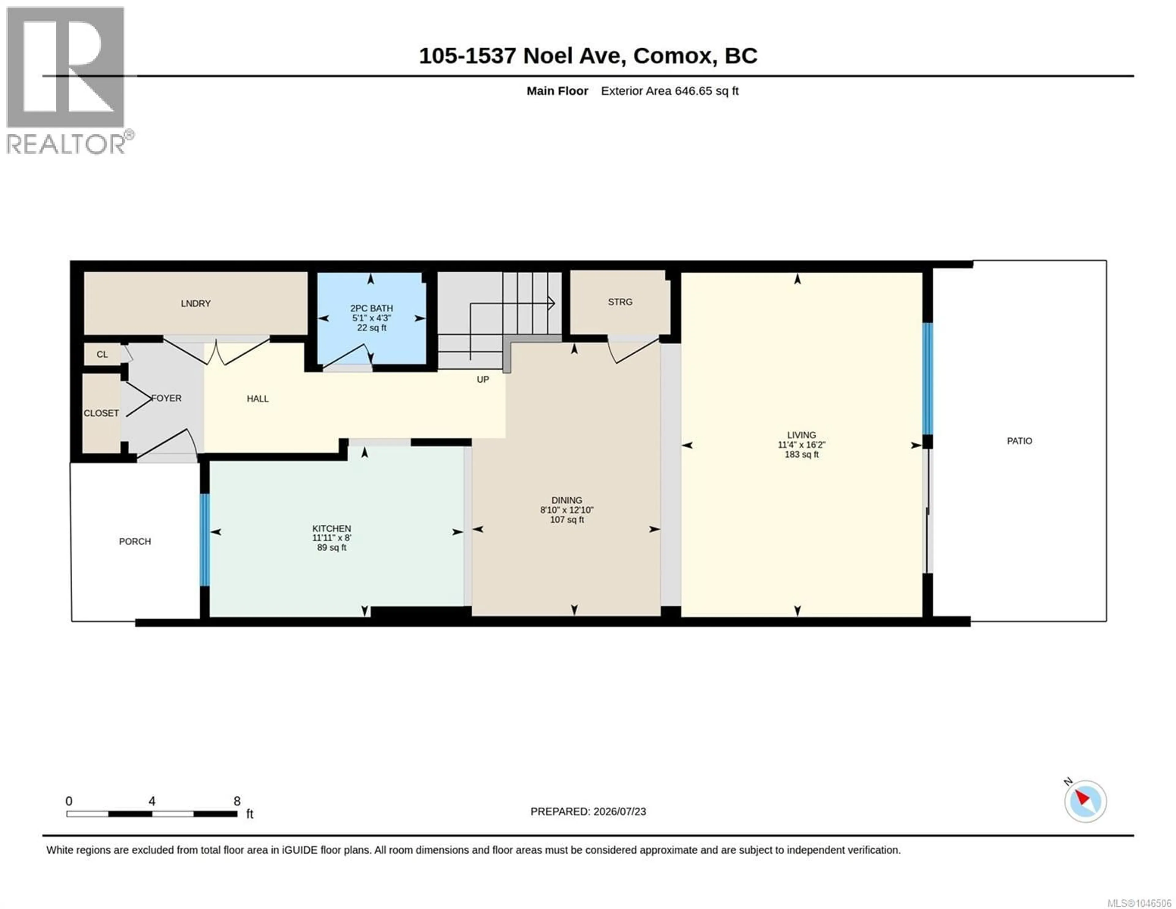 Floor plan for 105 - 1537 NOEL AVENUE, Comox British Columbia V9M3H8