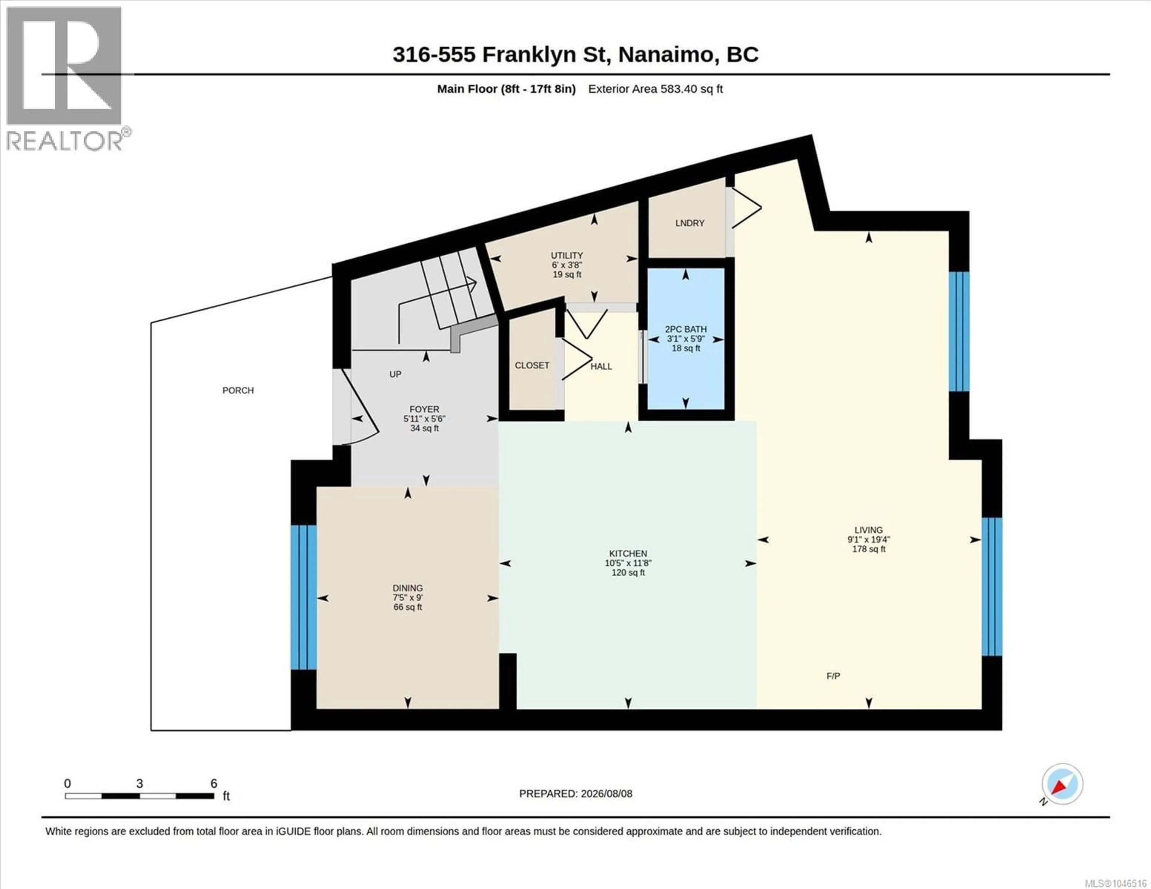 Floor plan for 316 - 555 FRANKLYN STREET, Nanaimo British Columbia V9R2X9