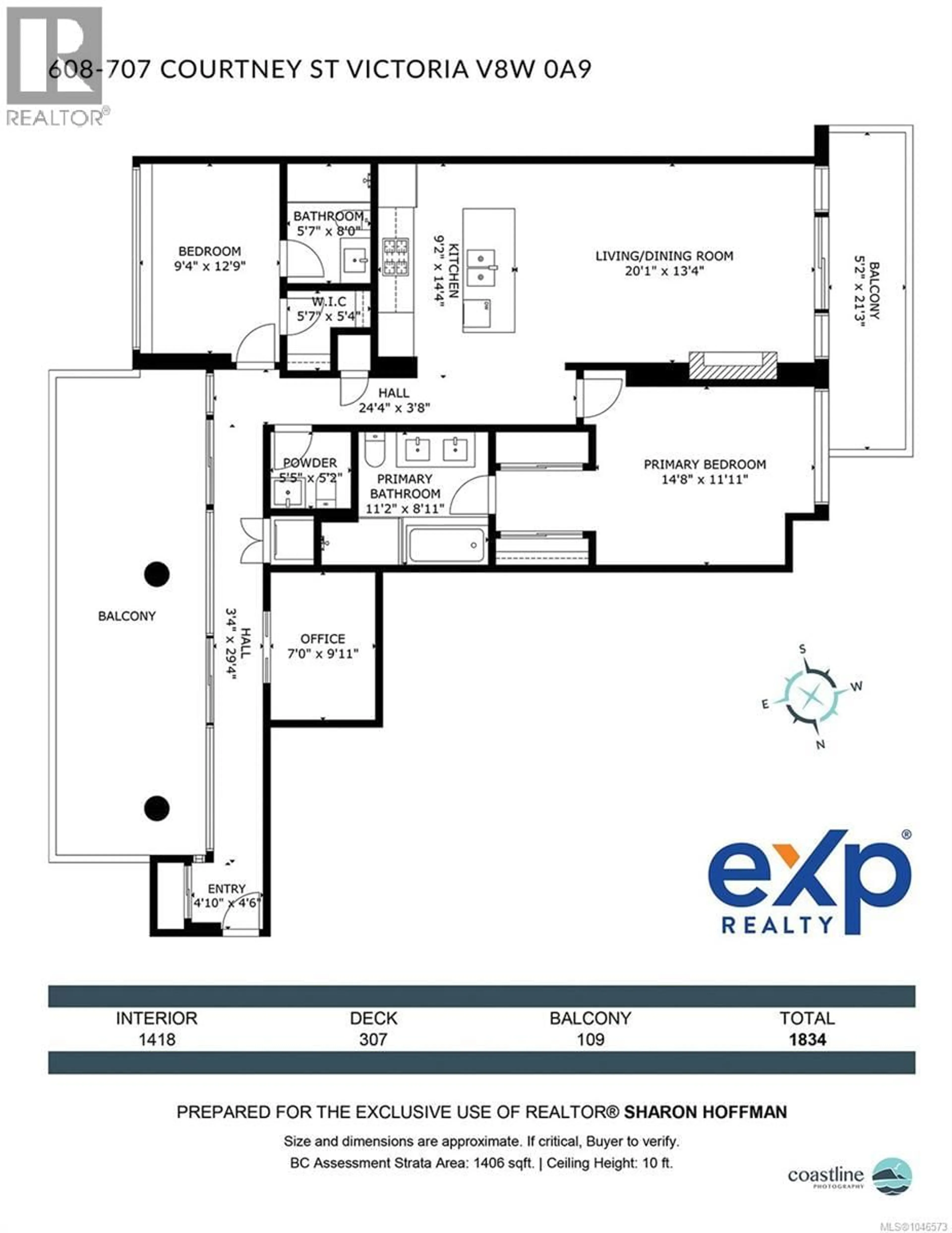 Floor plan for 608 - 707 COURTNEY STREET, Victoria British Columbia V8W0A9