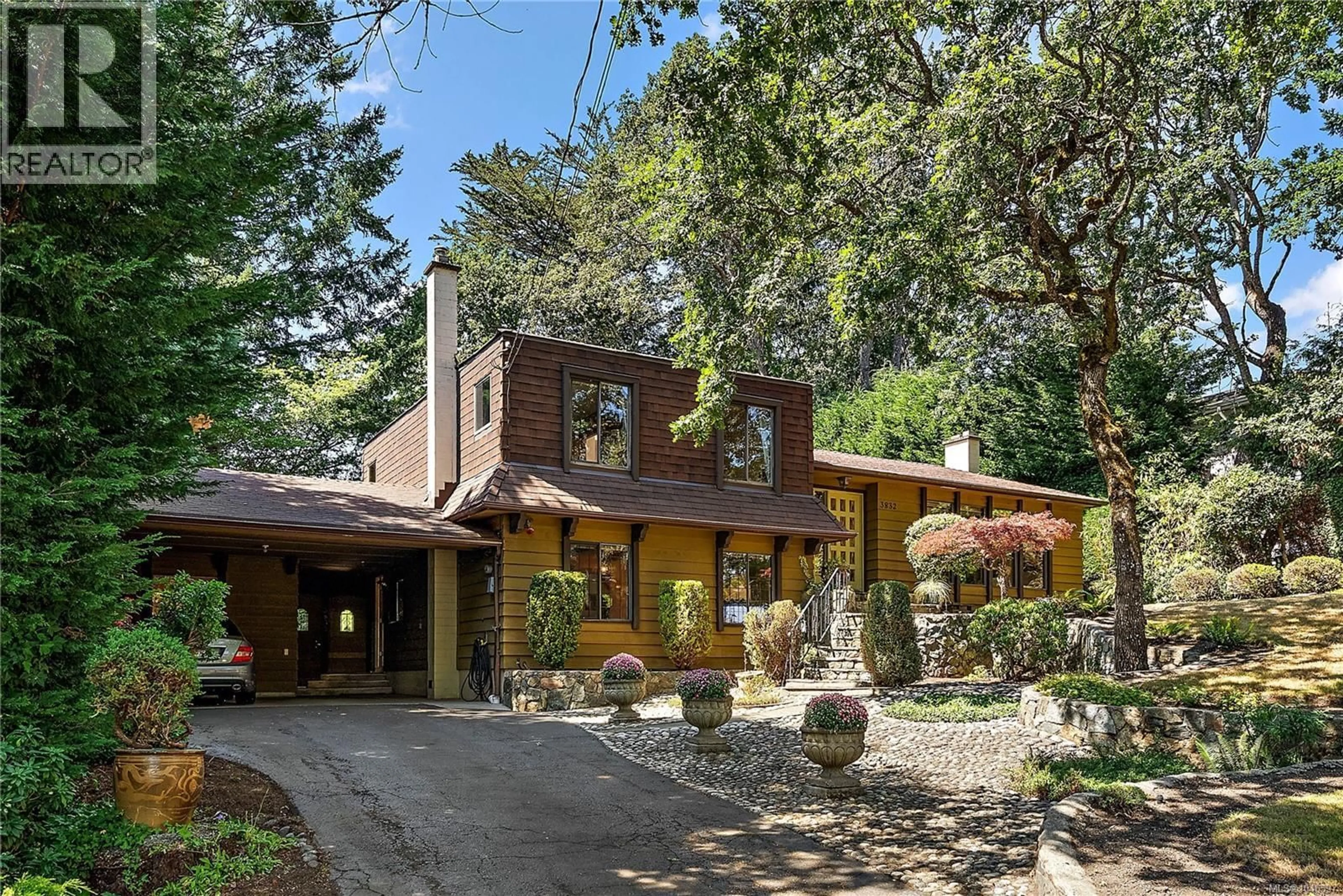 Home with brick exterior material, street for 3832 PERSIMMON DRIVE, Saanich British Columbia V8P3R9