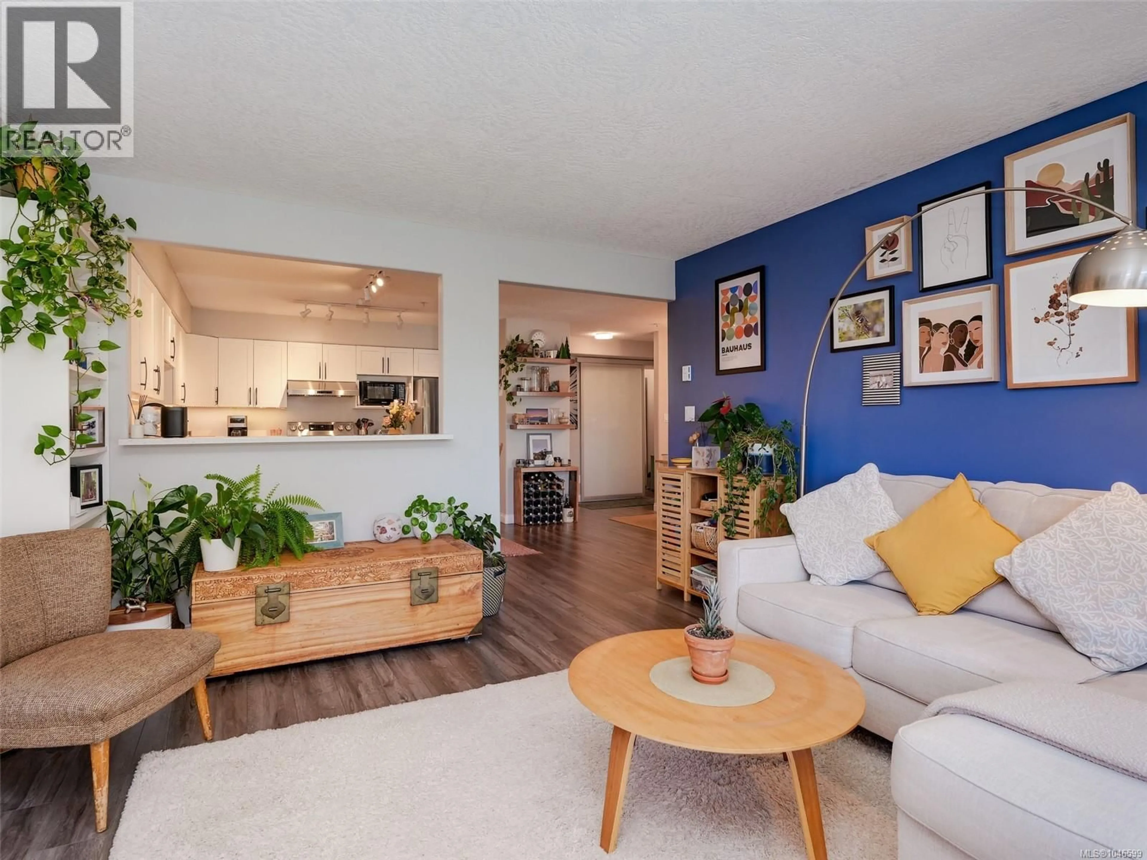 Living room with furniture, wood/laminate floor for 206 - 1258 ESQUIMALT ROAD, Esquimalt British Columbia V9A3P3