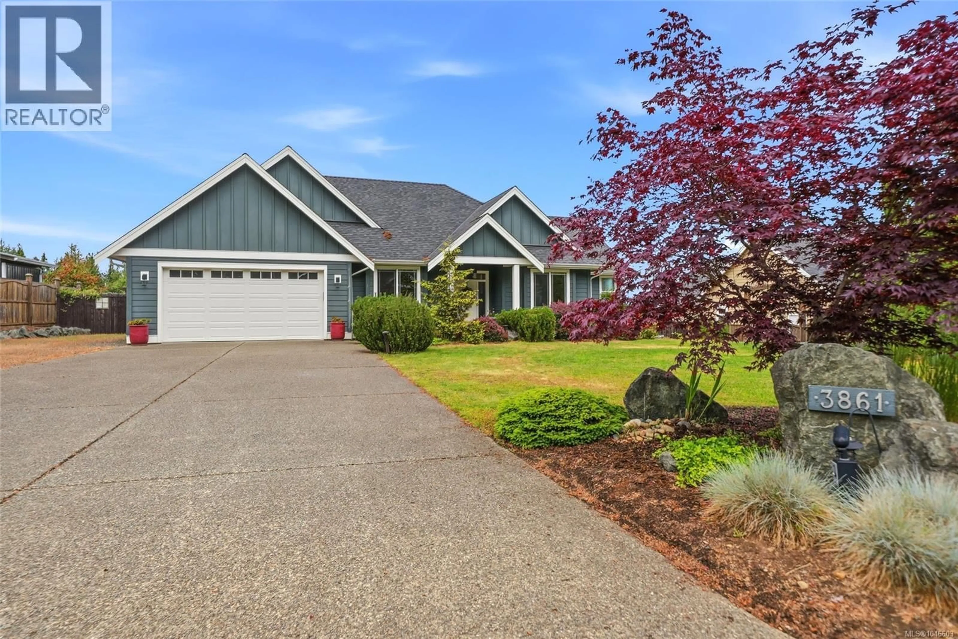 Home with vinyl exterior material, street for 3861 CREEKSIDE DRIVE, Bowser British Columbia V0R1G0