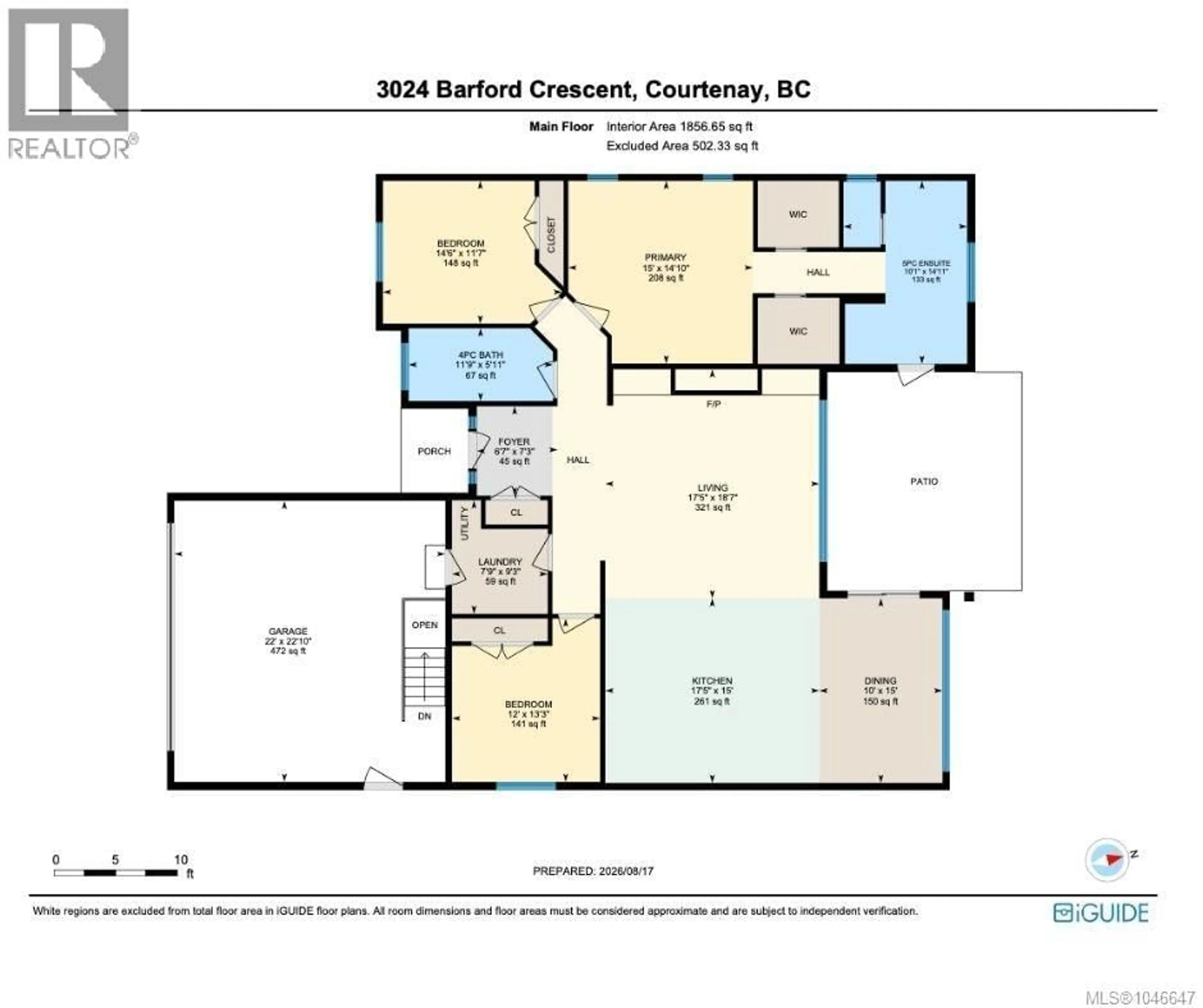 Floor plan for 3024 BARFORD CRESCENT, Courtenay British Columbia V9N9L6