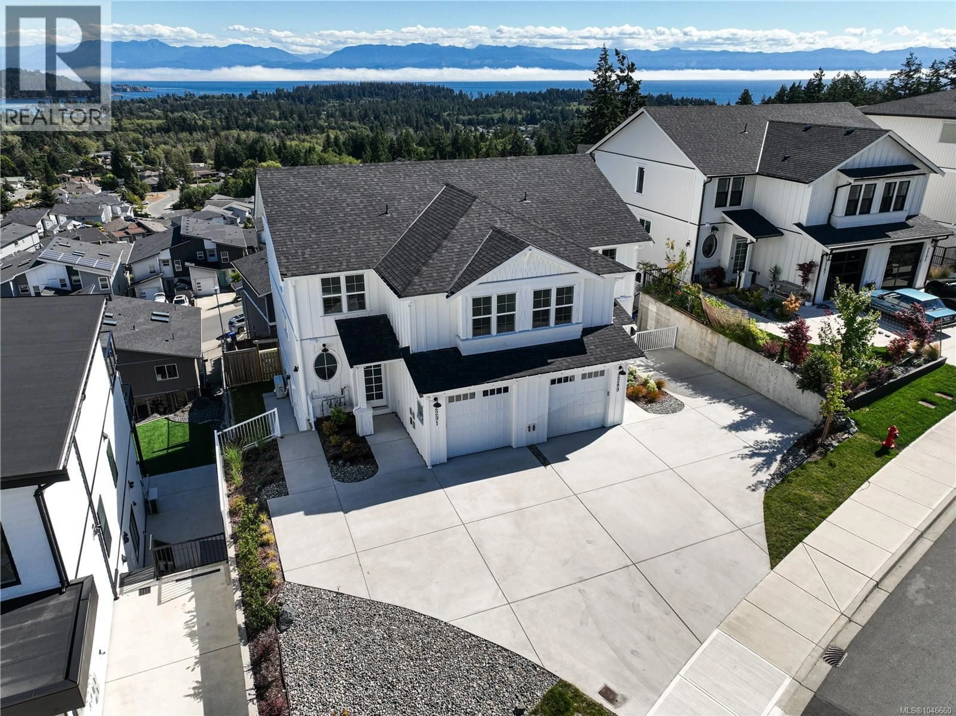 A pic from outside/outdoor area/front of a property/back of a property/a pic from drone, mountain view for 2291 HUDSON TERRACE, Sooke British Columbia V9Z1R2