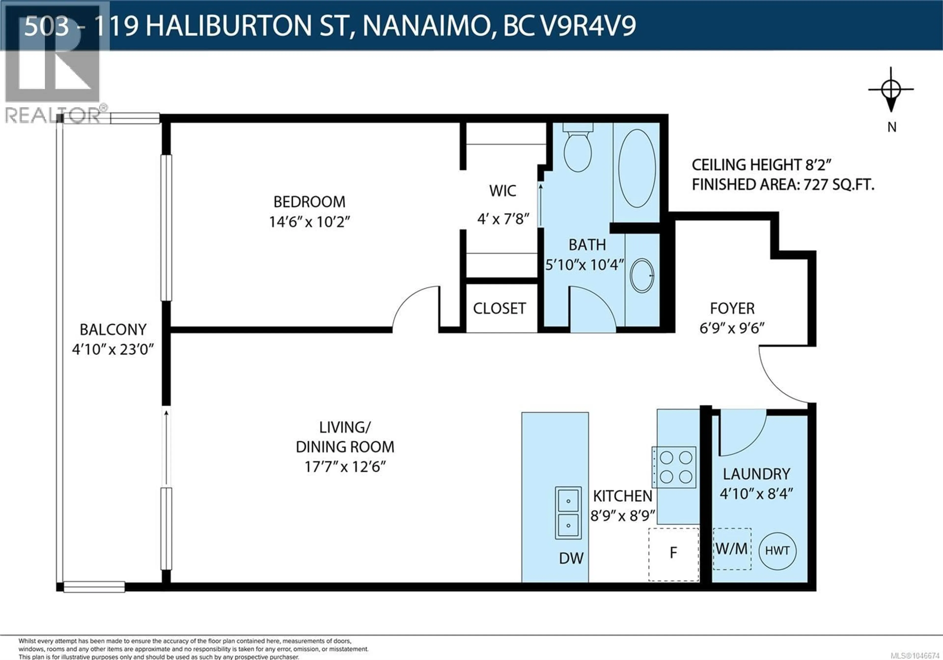Floor plan for 503 - 119 HALIBURTON STREET, Nanaimo British Columbia V9R4V9