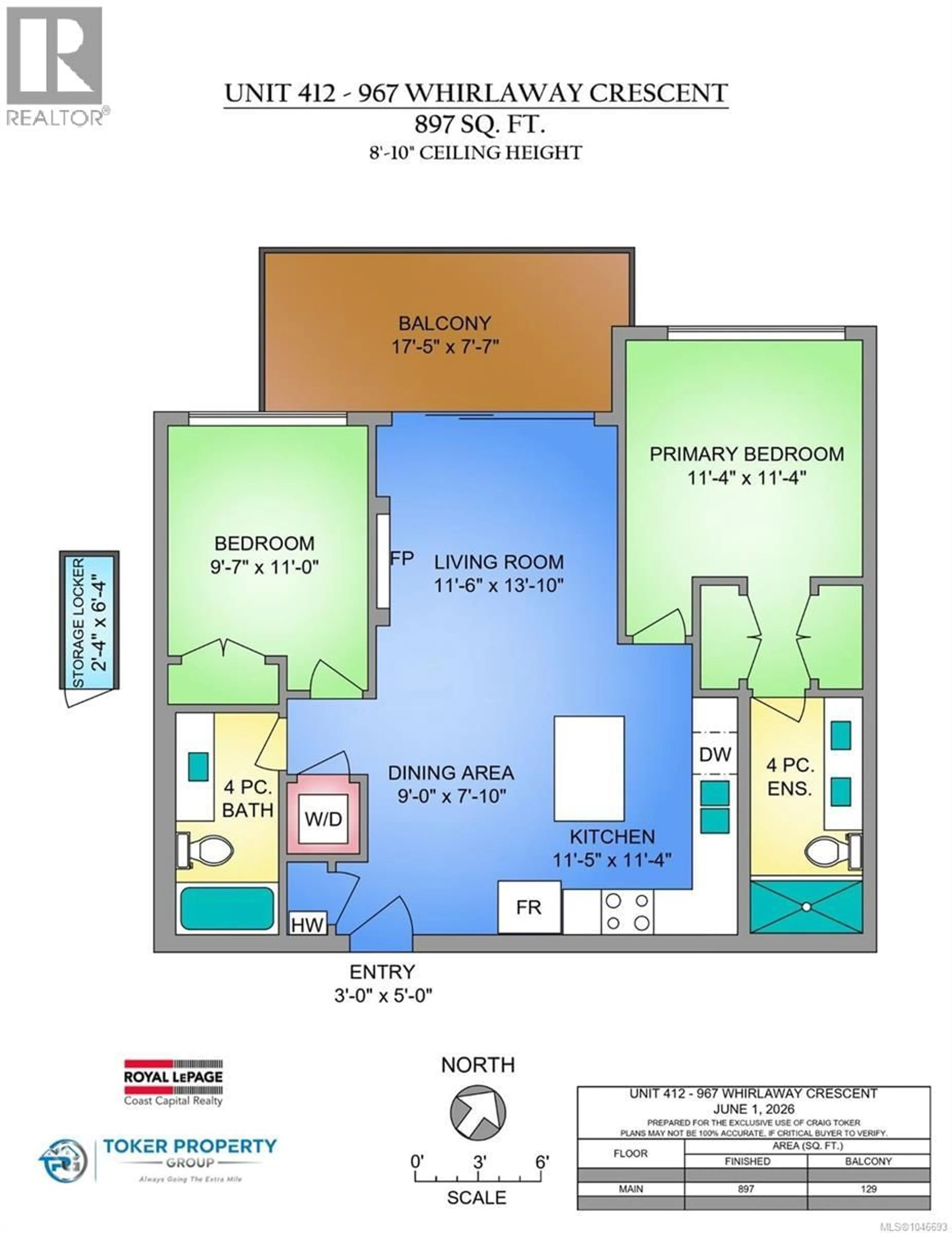 Floor plan for 412 - 967 WHIRLAWAY CRESCENT, Langford British Columbia V9B0Y1