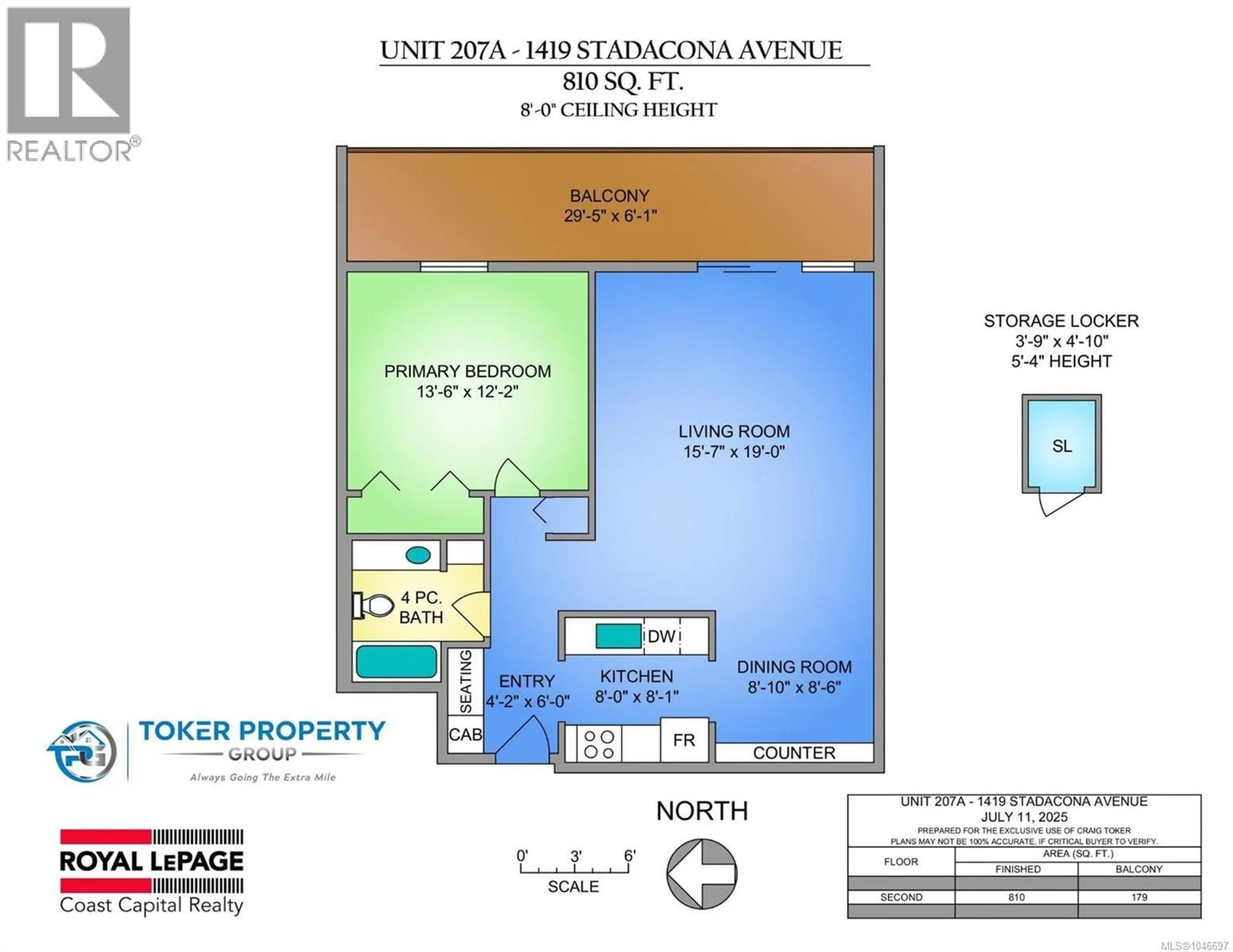 Floor plan for 207 - 1419 STADACONA AVENUE, Victoria British Columbia V8S5J3