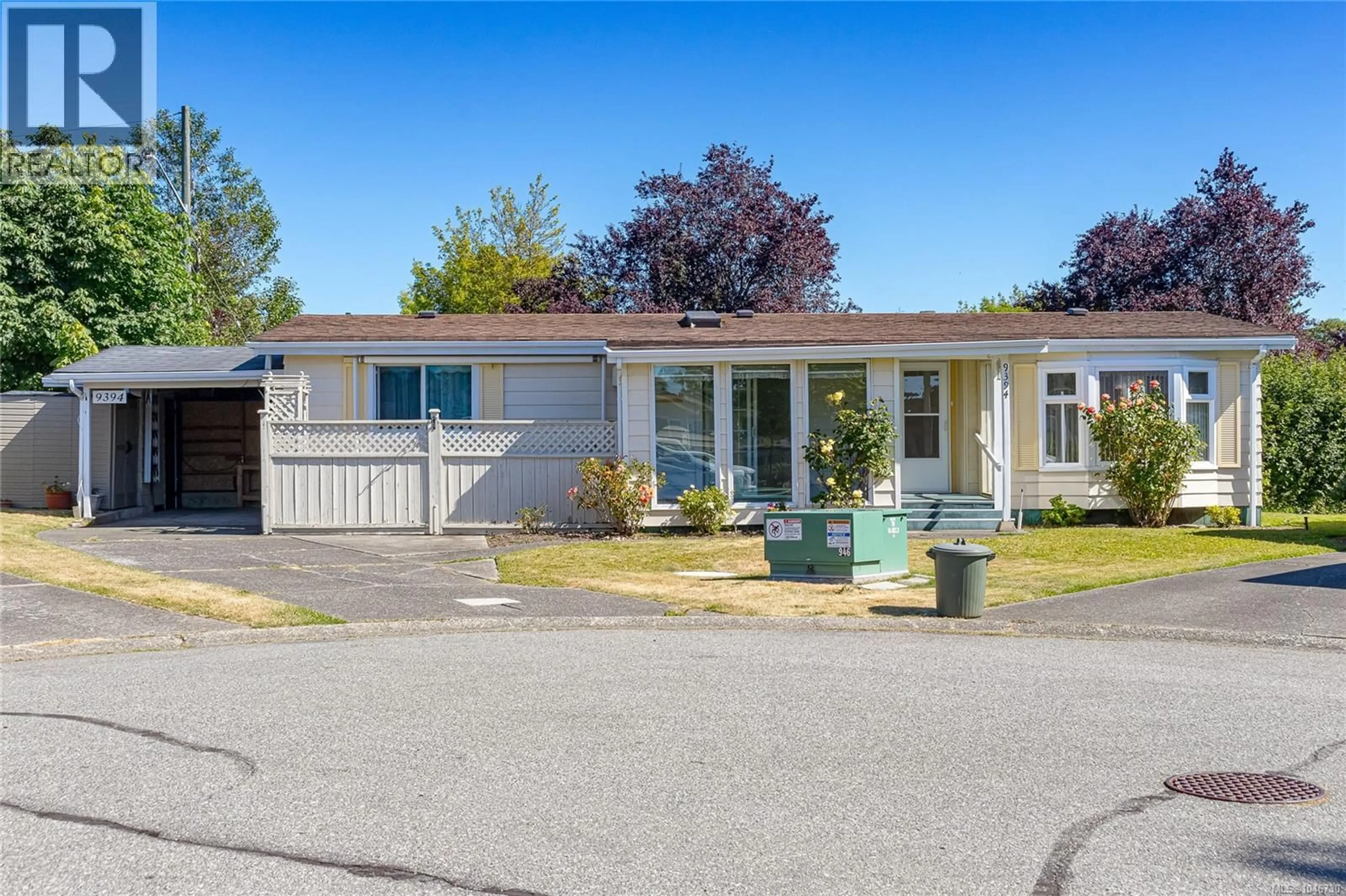 Home with vinyl exterior material, street for 9394 BROOKWOOD DRIVE, Sidney British Columbia V8L4H3