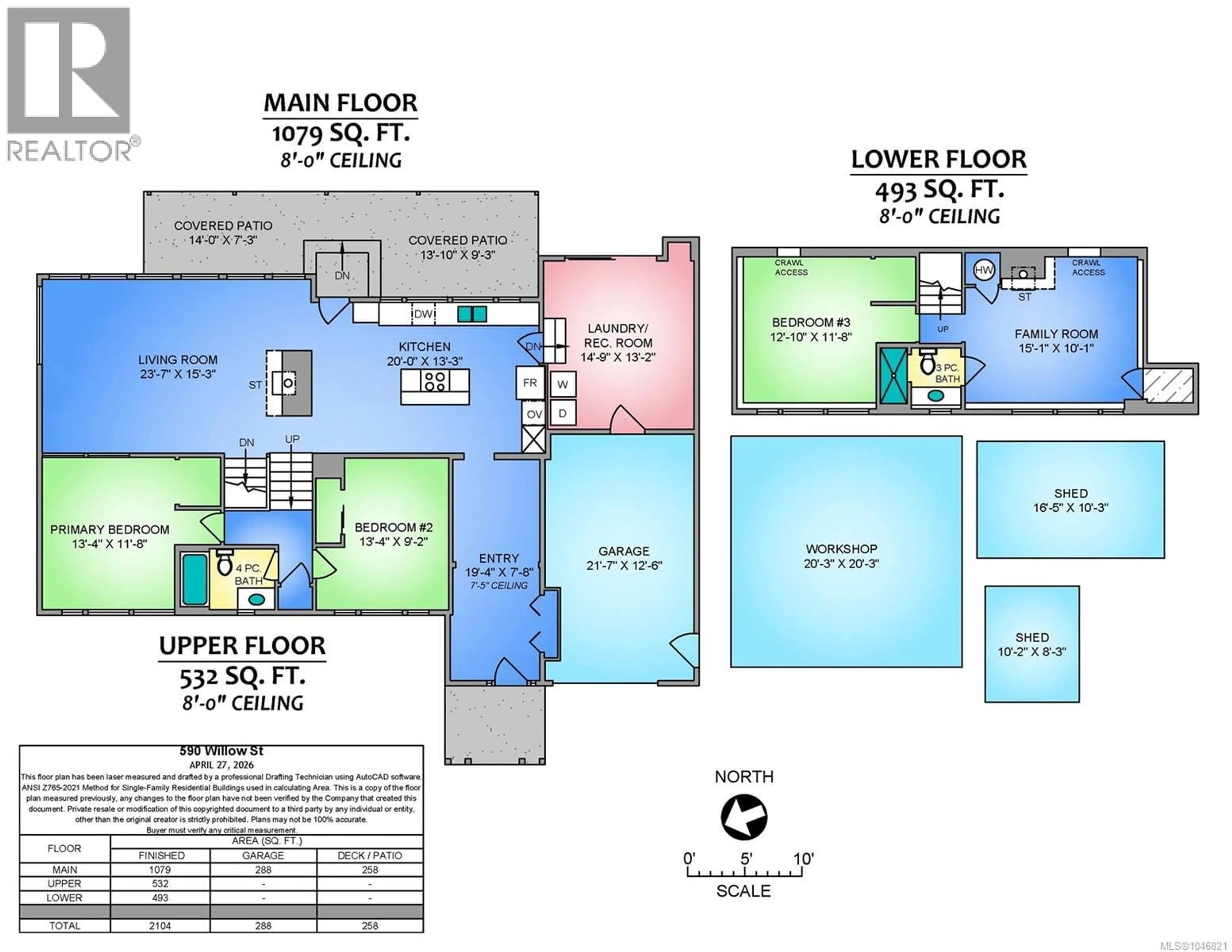 Floor plan for 590 WILLOW STREET, Parksville British Columbia V9P1A5