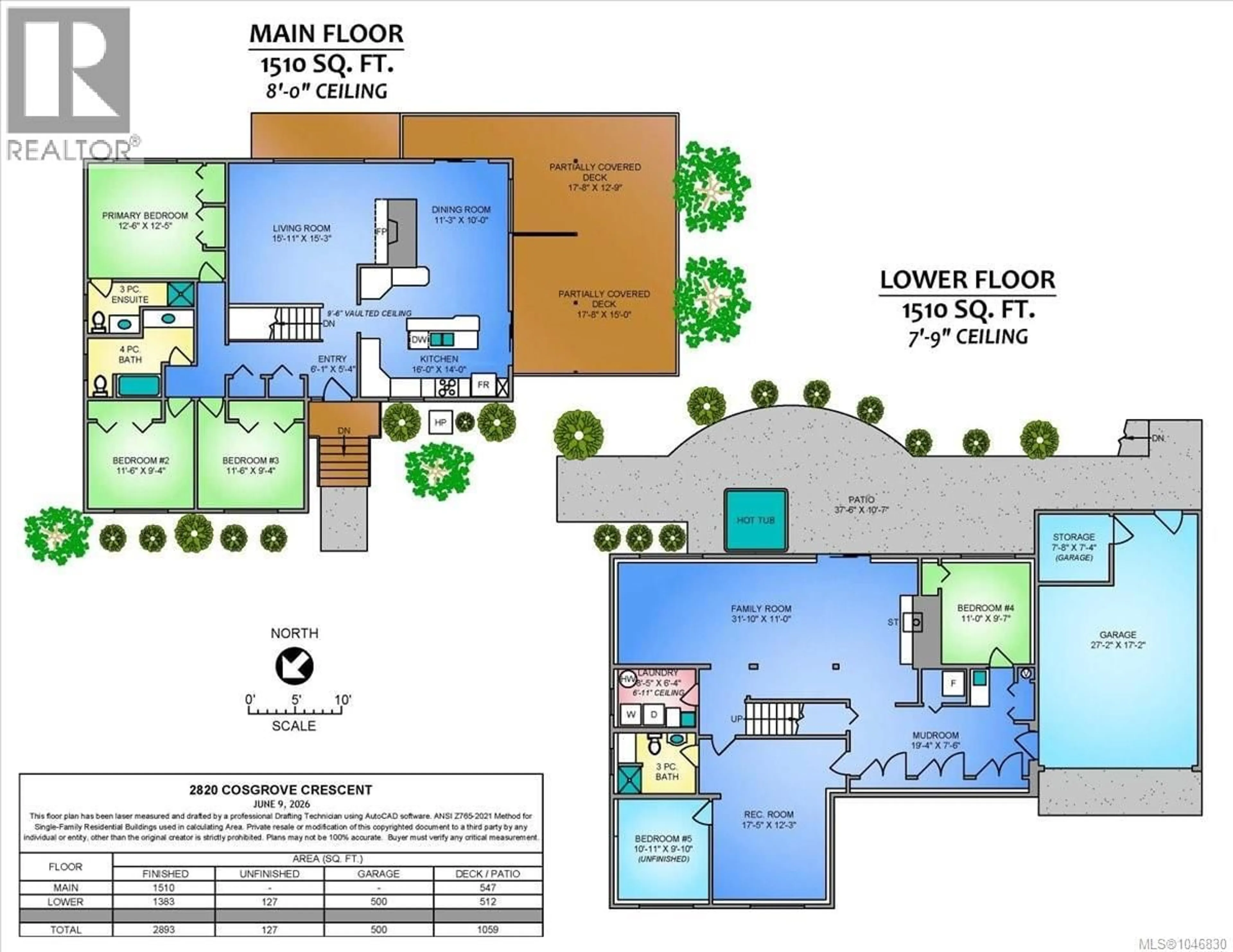 Floor plan for 2820 COSGROVE CRESCENT, Nanaimo British Columbia V9S3P6