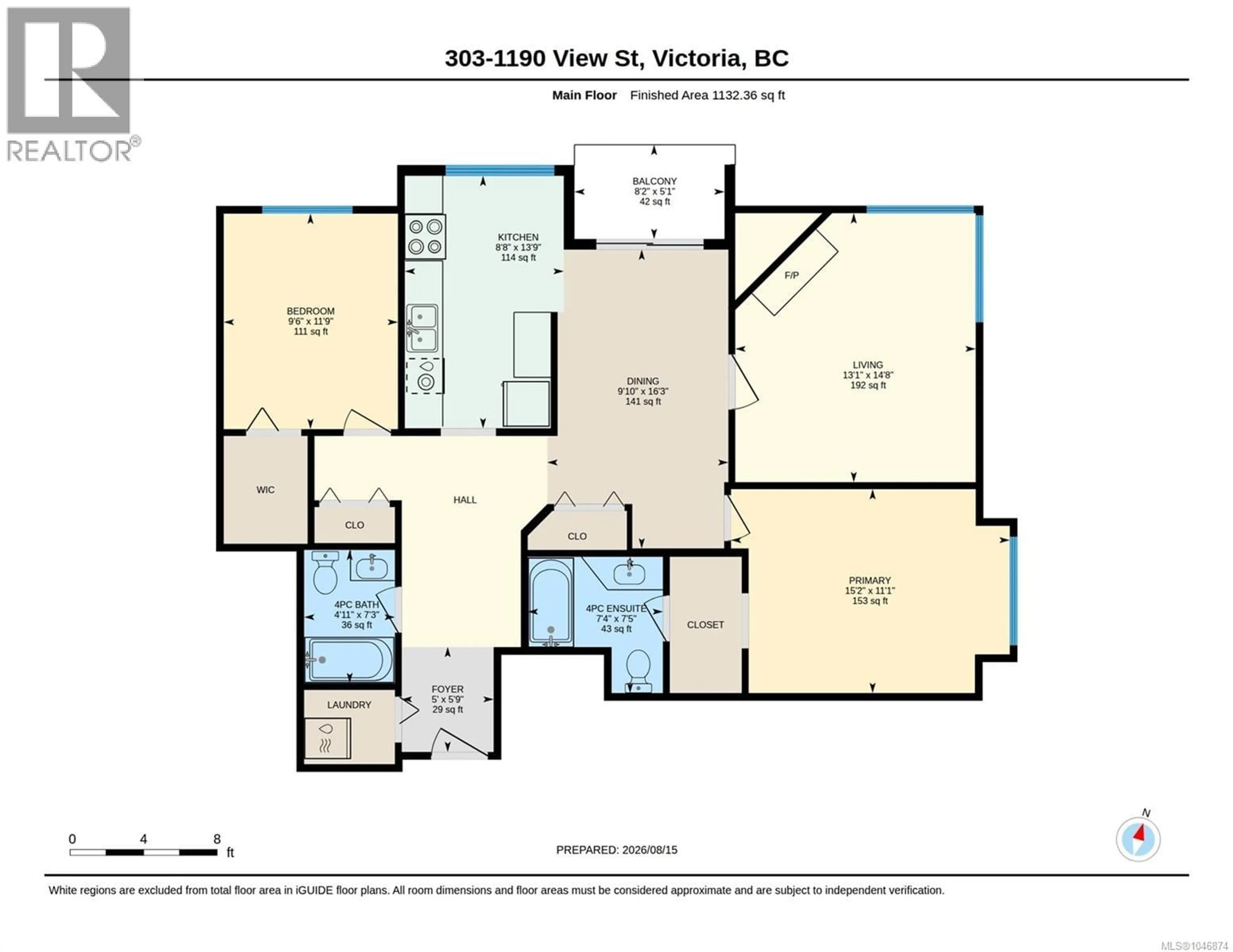 Floor plan for 303 - 1190 VIEW STREET, Victoria British Columbia V8V5J2