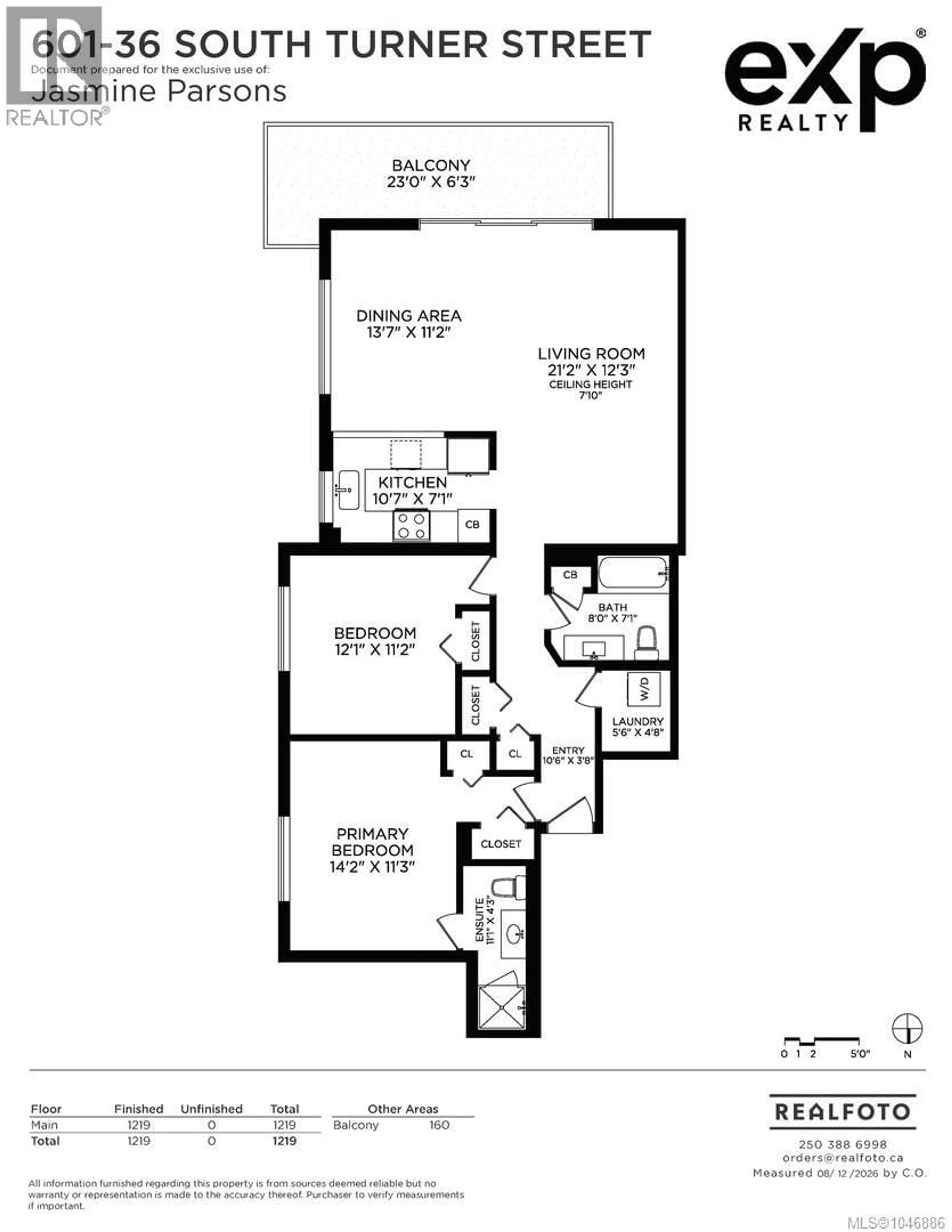 Floor plan for 601 - 36 SOUTH TURNER STREET, Victoria British Columbia V8V2J6
