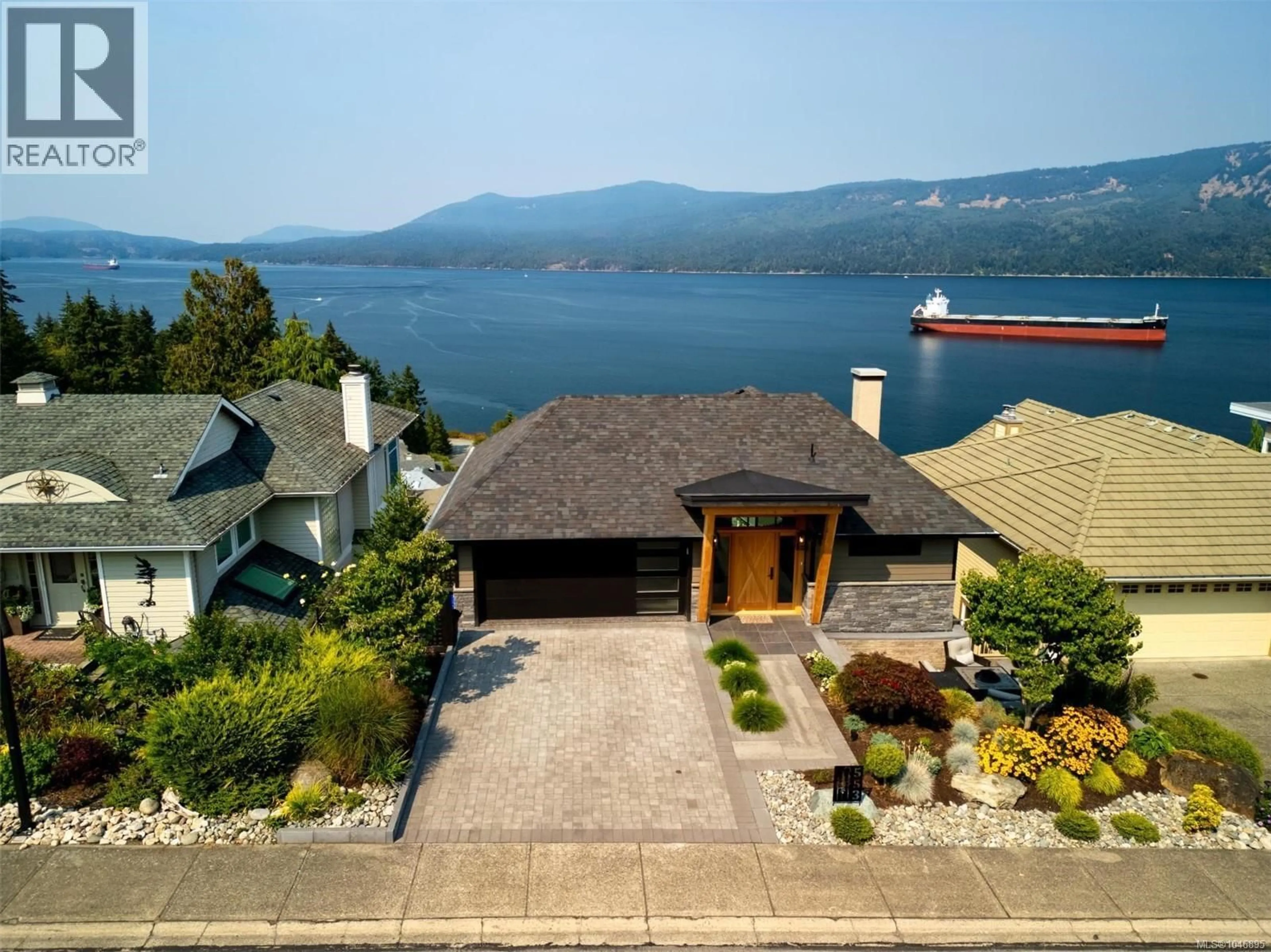 A pic from outside/outdoor area/front of a property/back of a property/a pic from drone, water/lake/river/ocean view for 553 MARINE VIEW, Cobble Hill British Columbia V8H0K8