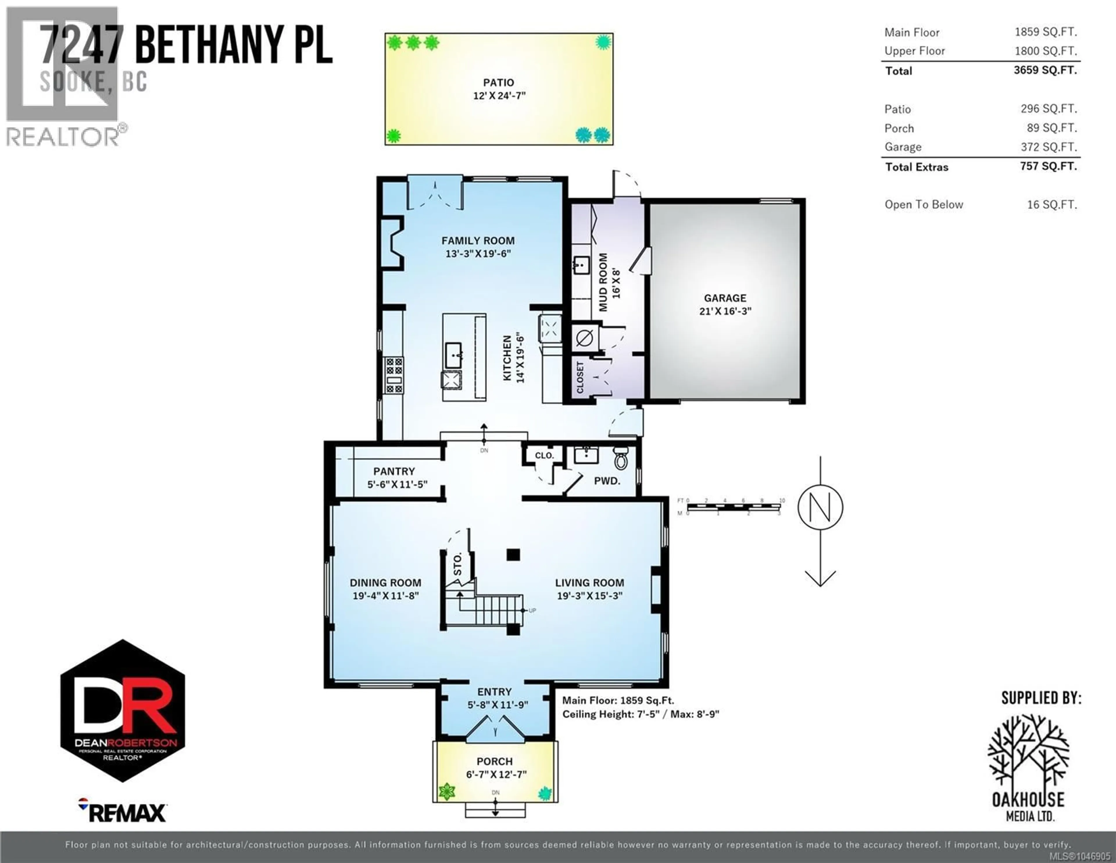 Floor plan for 7247 BETHANY PLACE, Sooke British Columbia V9Z0S8